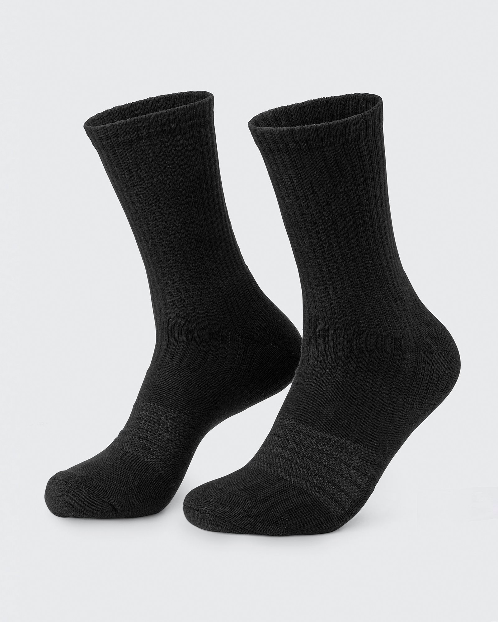 Mens Trainer Crew Sock - 2Pack Black /White Multi