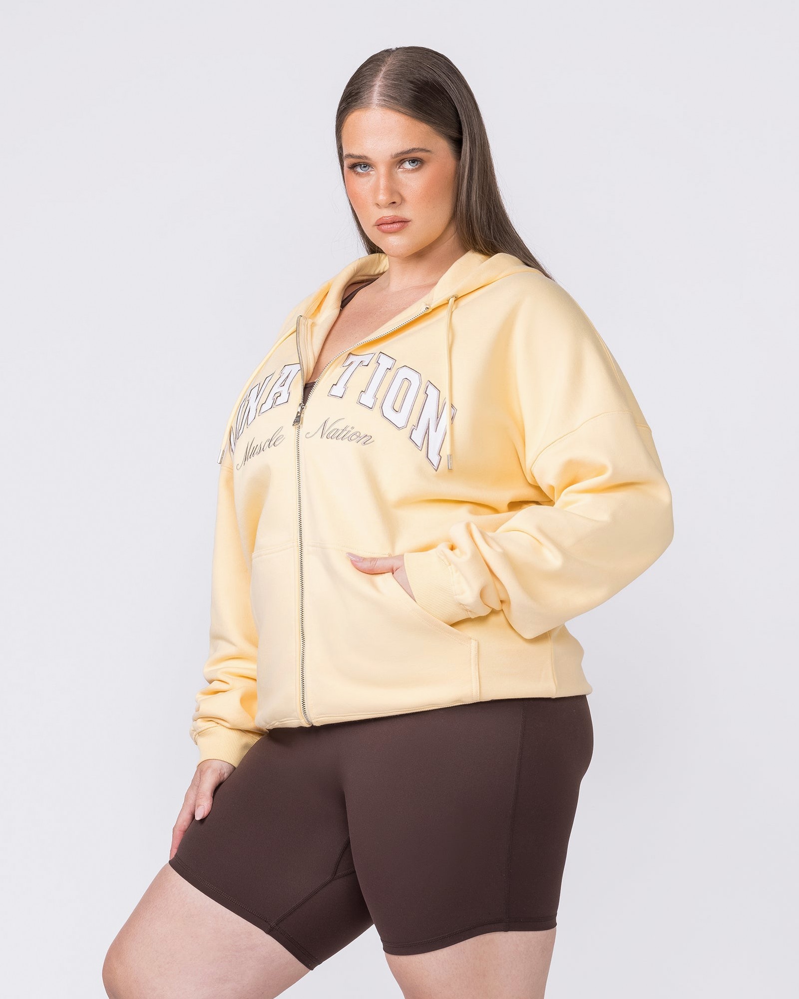 Routine Zip Through Hoodie - Panna Cotta