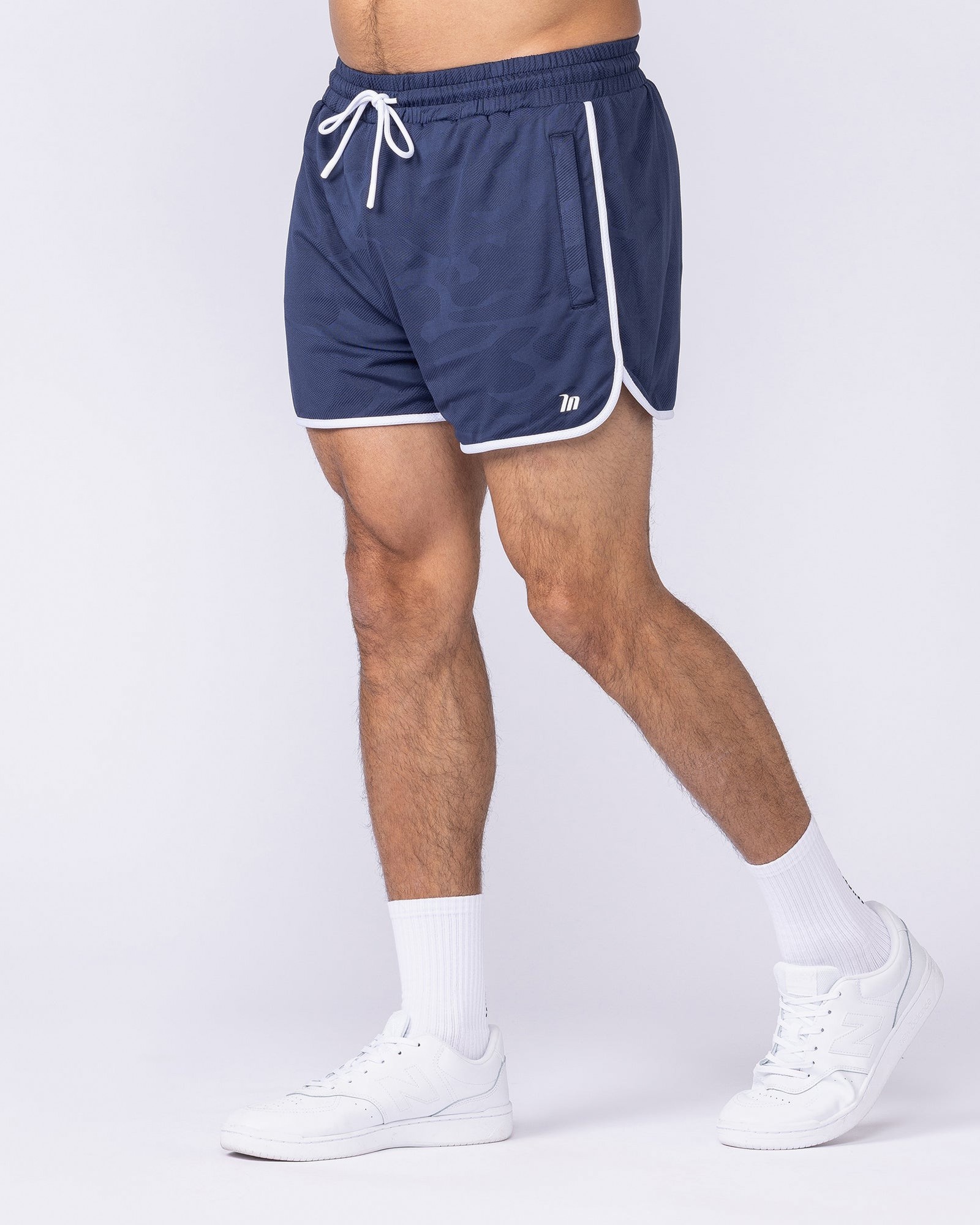 Tech Camo Retro Shorts - Navy Camo
