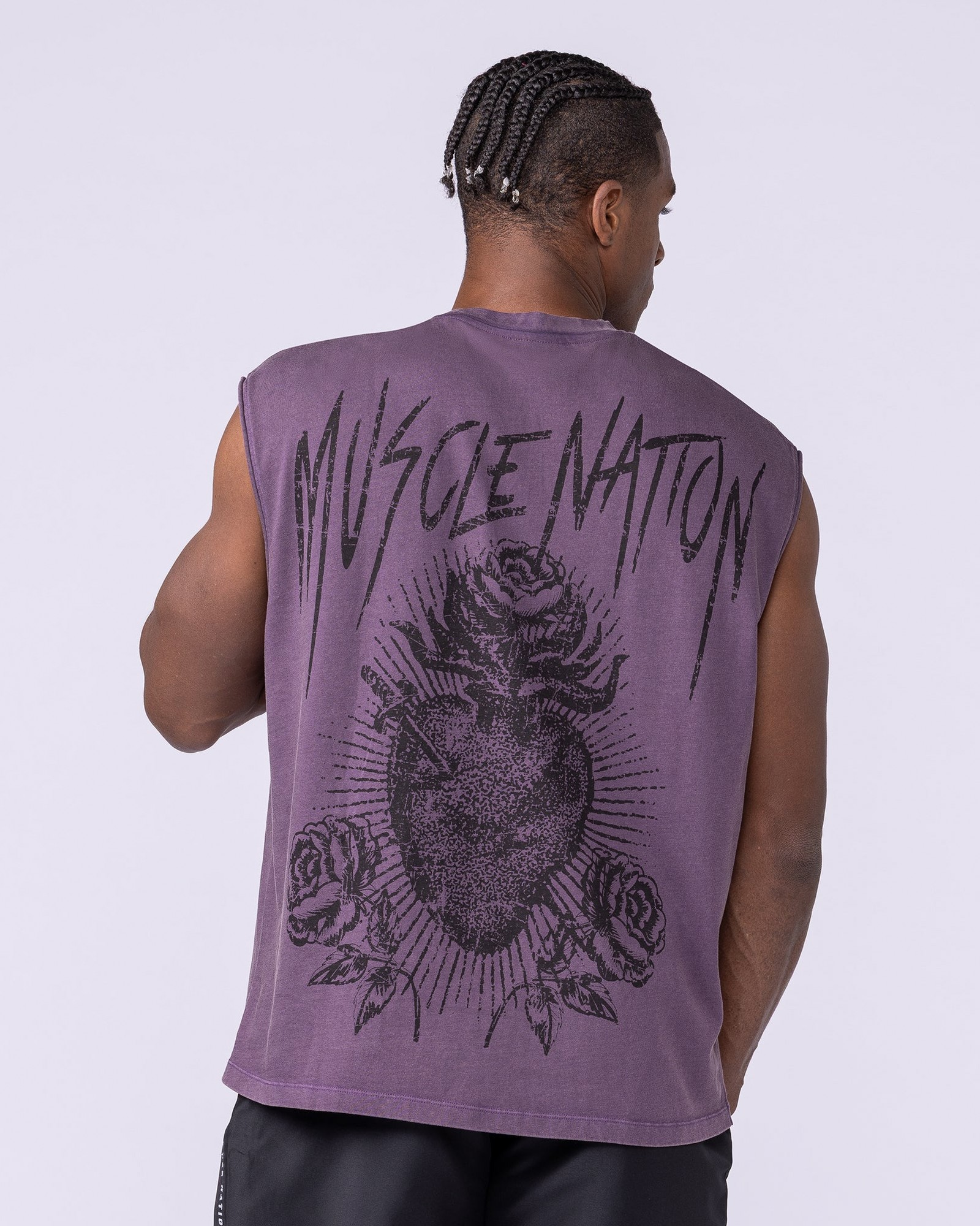 Heartless Vintage Boxy Muscle Tank - Washed Dark Purple