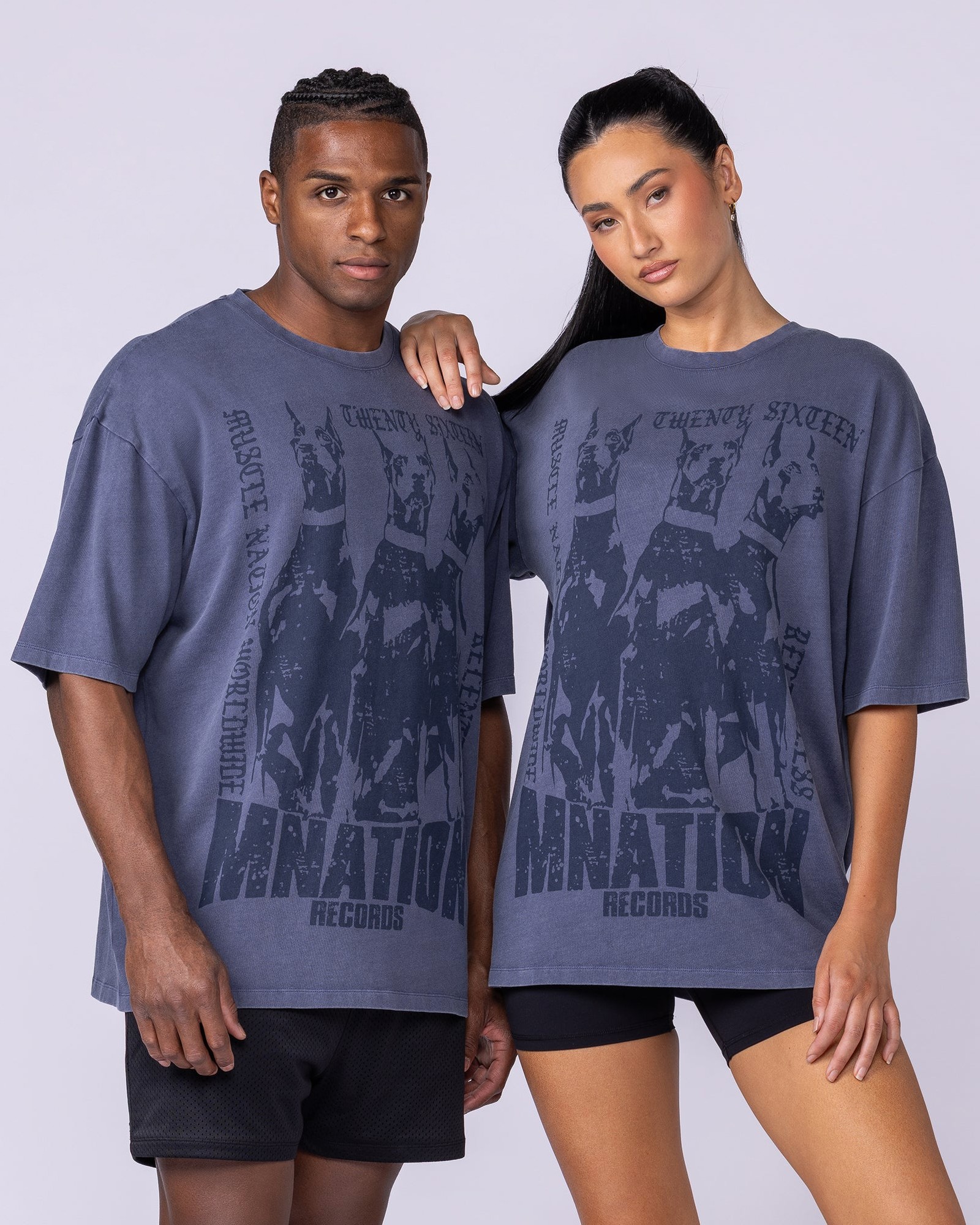 Doberman Oversized Vintage Tee - Washed Atlantis