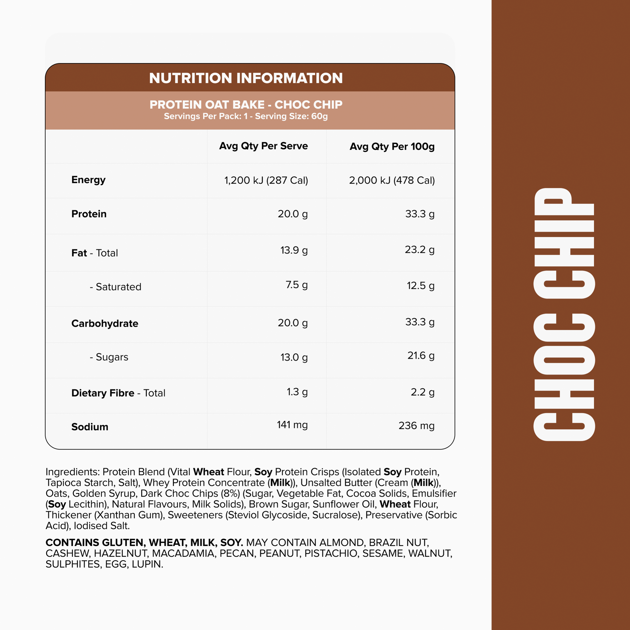PROTEIN Oat Bake - Choc Chip - Box of 12