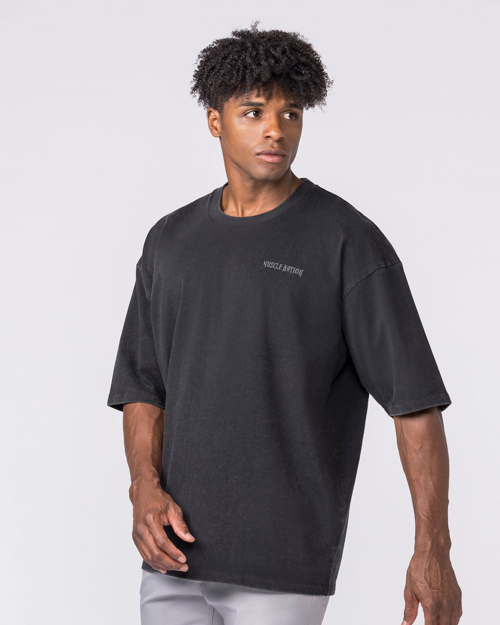Ruins Oversized Vintage Tee - Washed Black