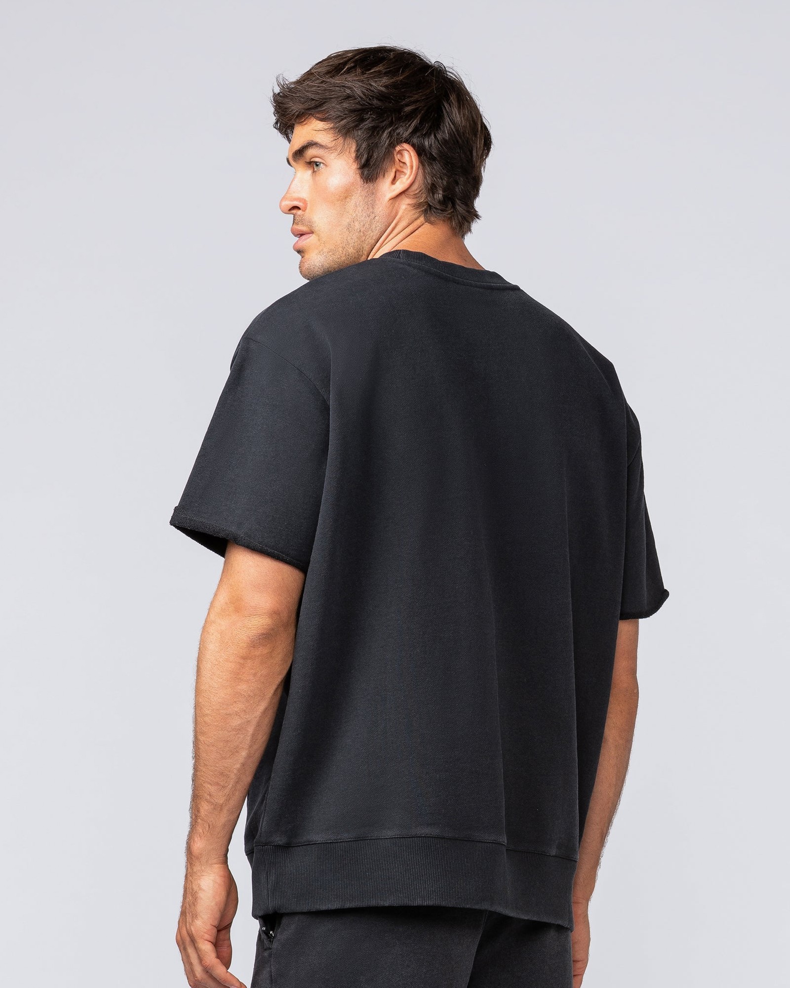 Heritage Loopback Oversized Tee - Washed Black