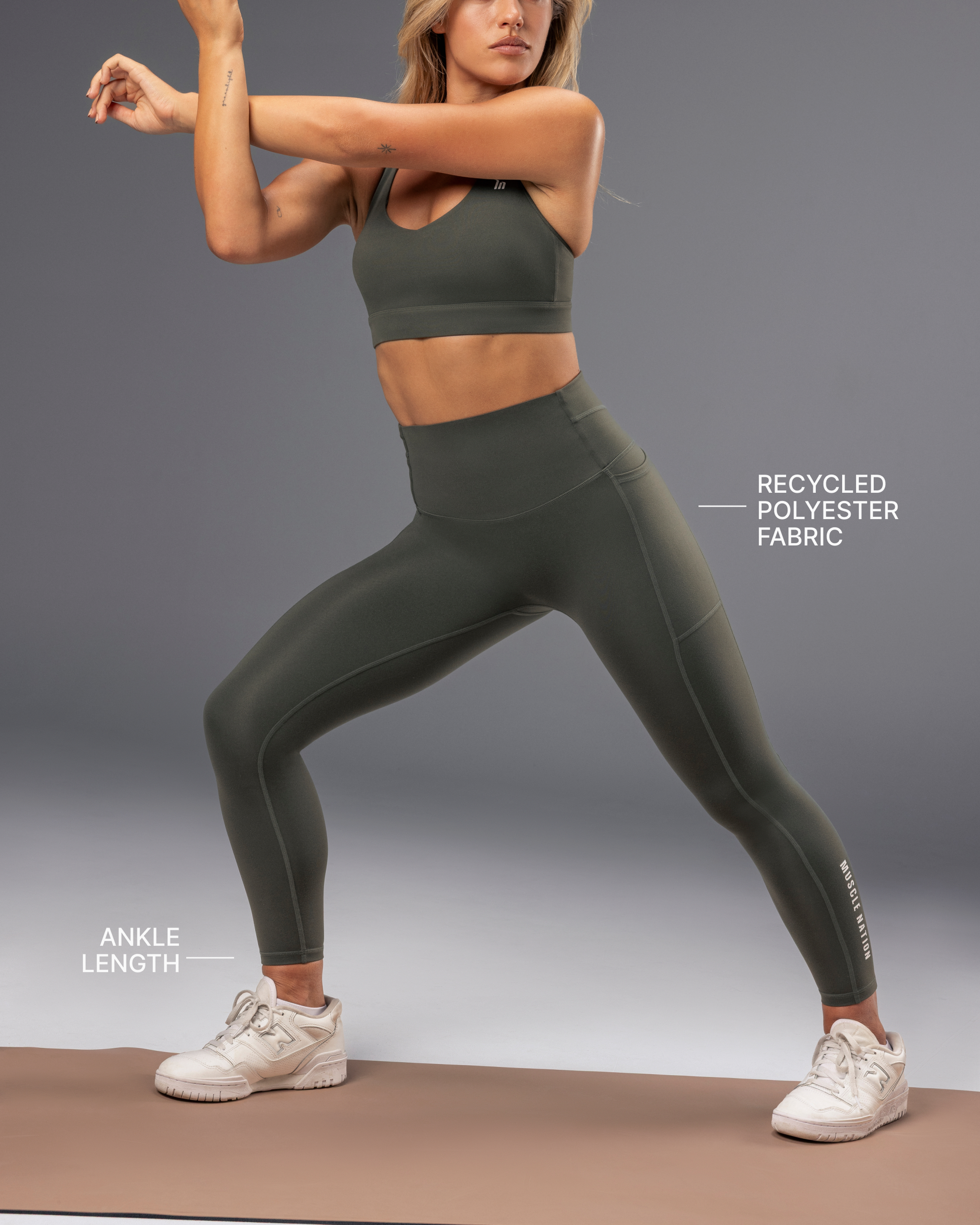 Unrivalled Everyday Pocket Ankle Leggings - Eucalyptus