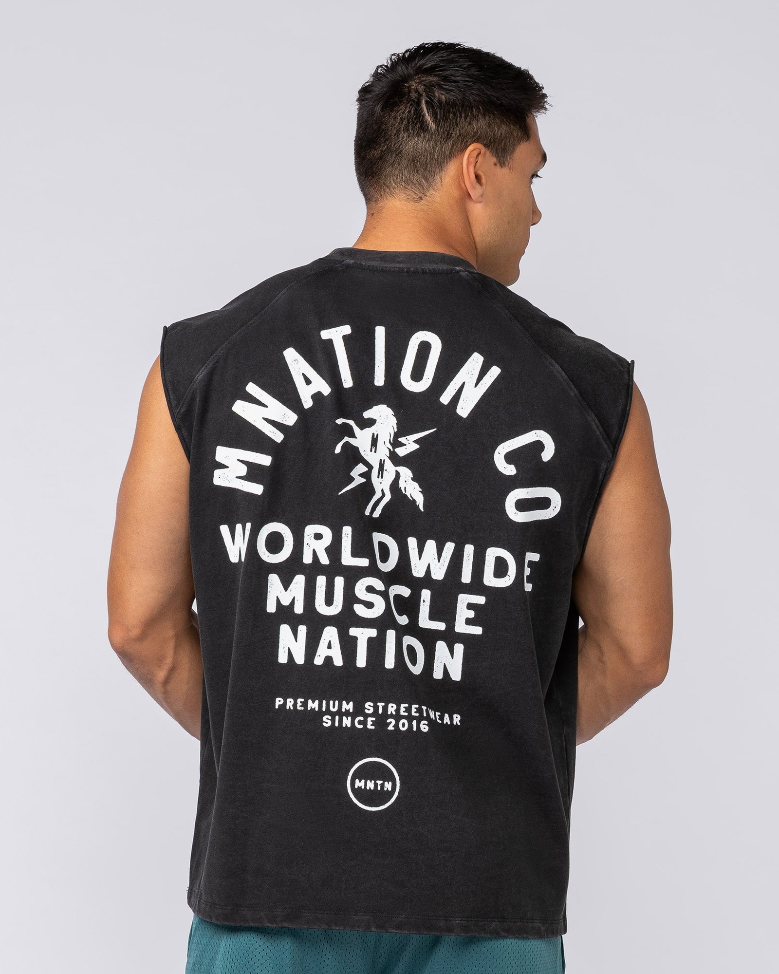 MNation Co Vintage Boxy Muscle Tank - Washed Black