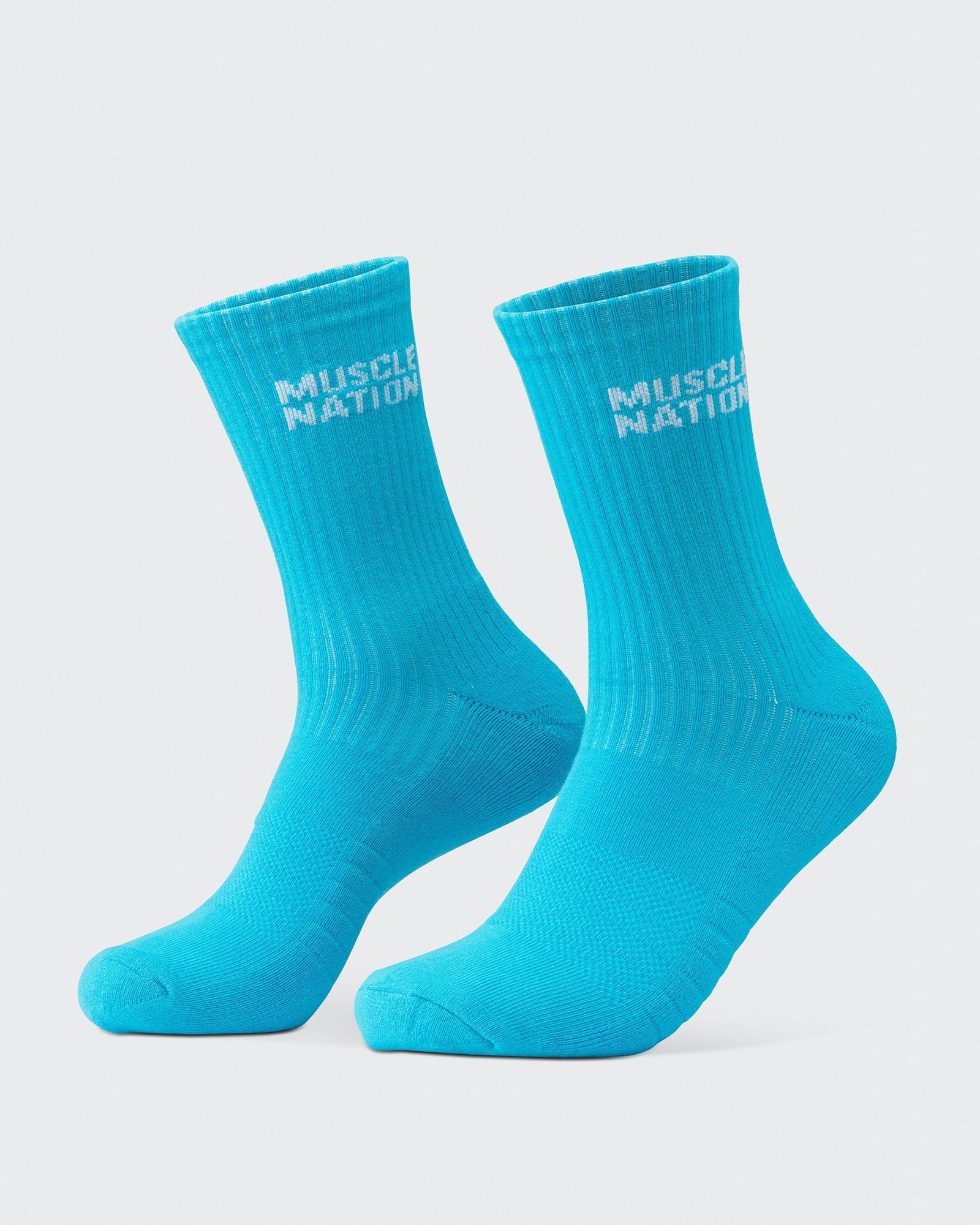 Mens Essential Crew Socks (3x Pack) - Navy / Hawaiian Blue / Off White