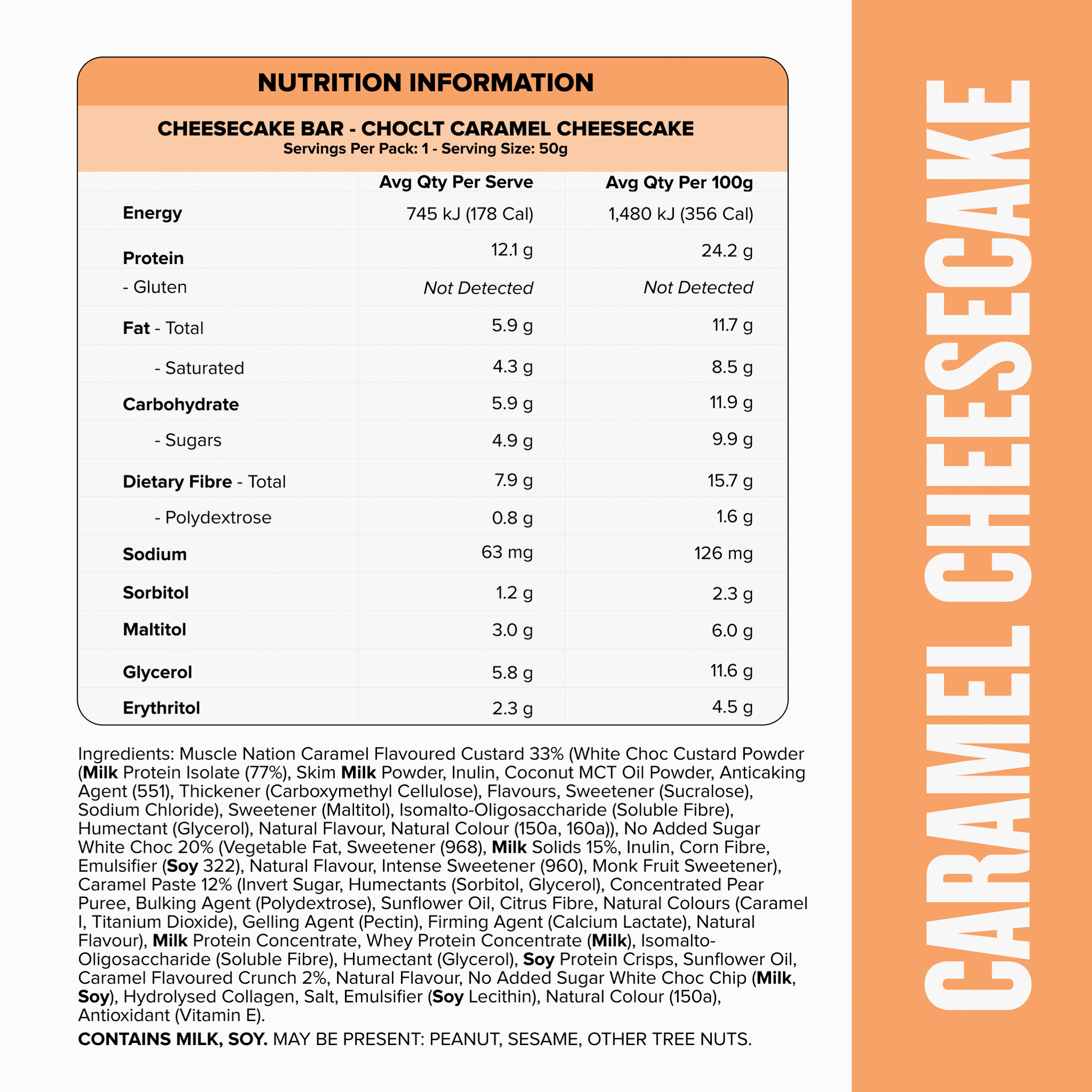 MN x CHOCLT CHEESECAKE Protein Bar - Caramel - Box of 12