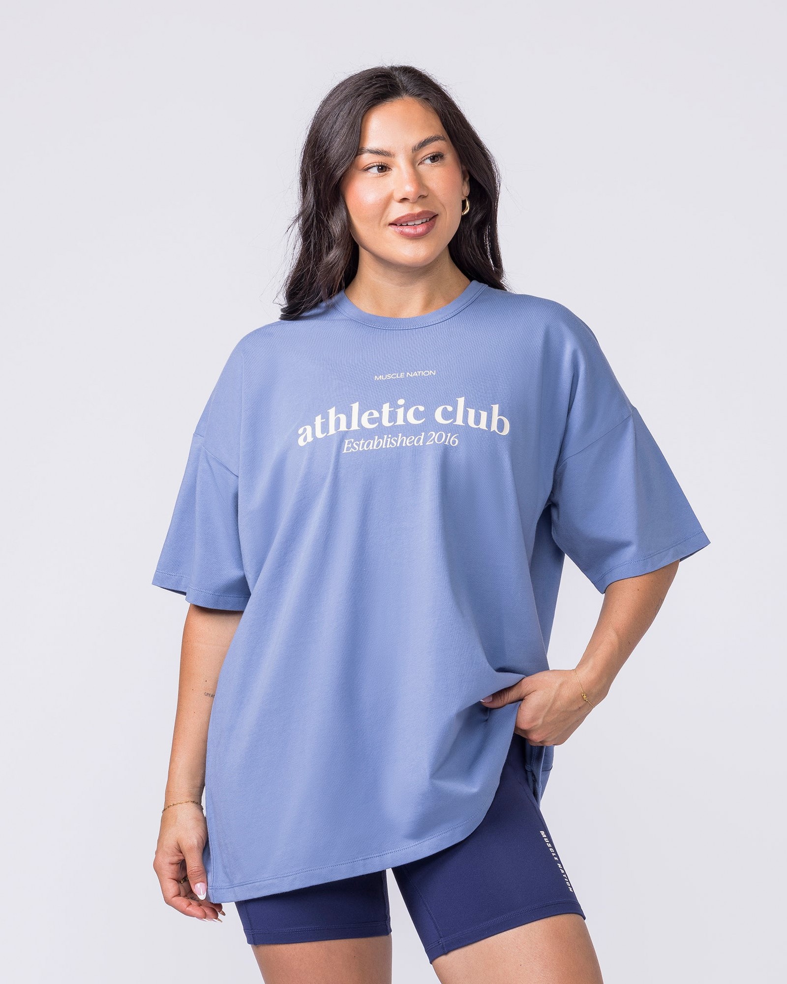 Athletic Club Oversized Tee - Faded Denim