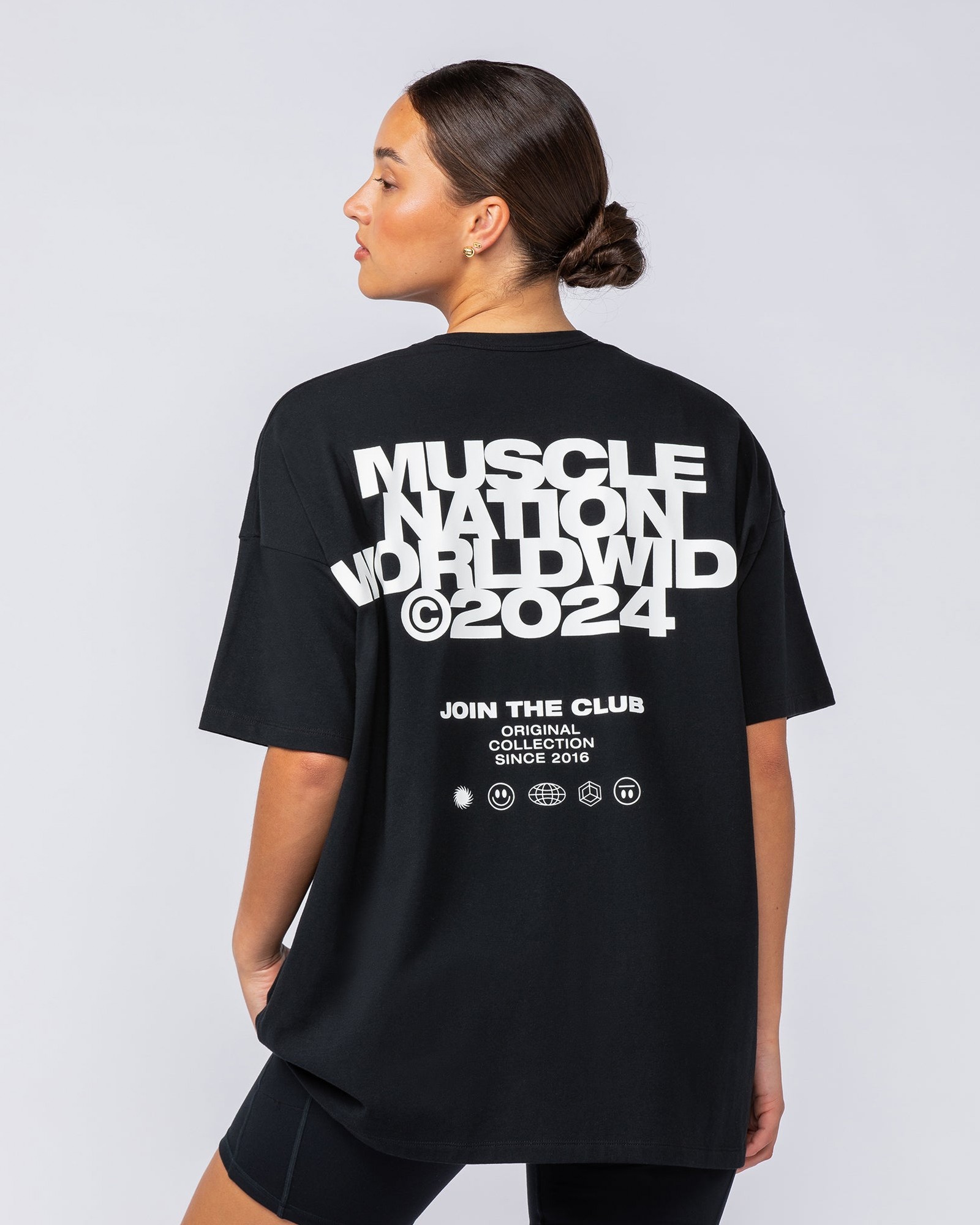 Womens Global Oversized Tee - Black