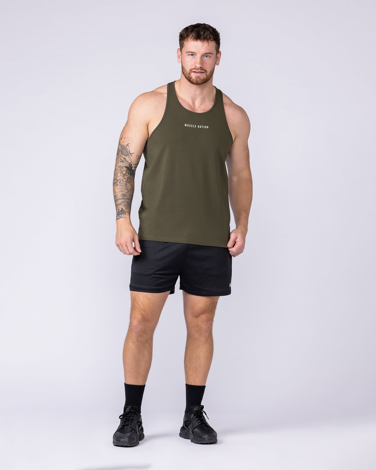 Infinite Y Back Singlet - Dark Khaki