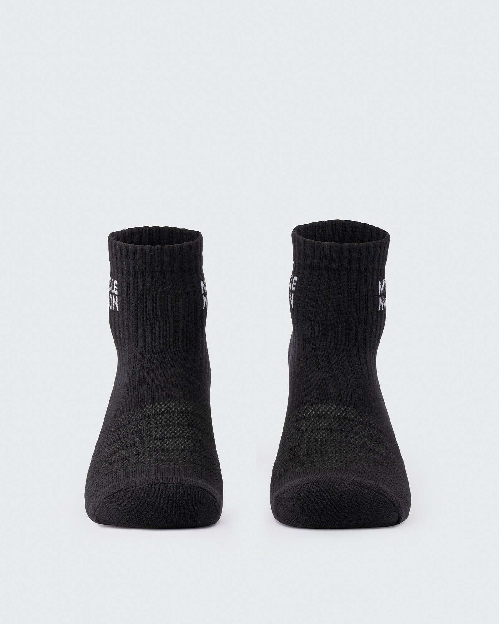 Womens 1/4 Crew Sock (2X Pack) - Black / White