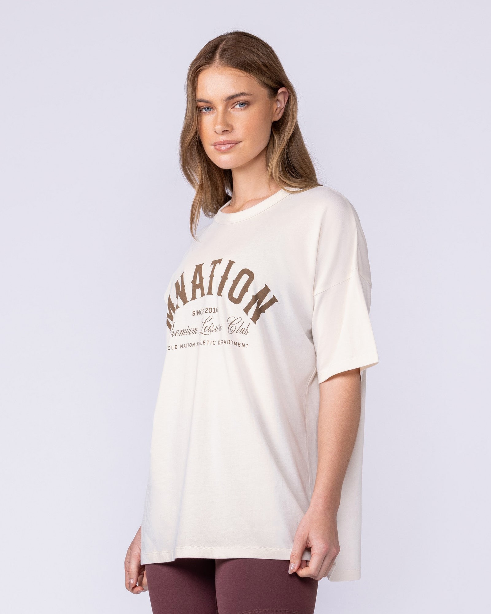 MN Saloon Oversized Tee - Travertine
