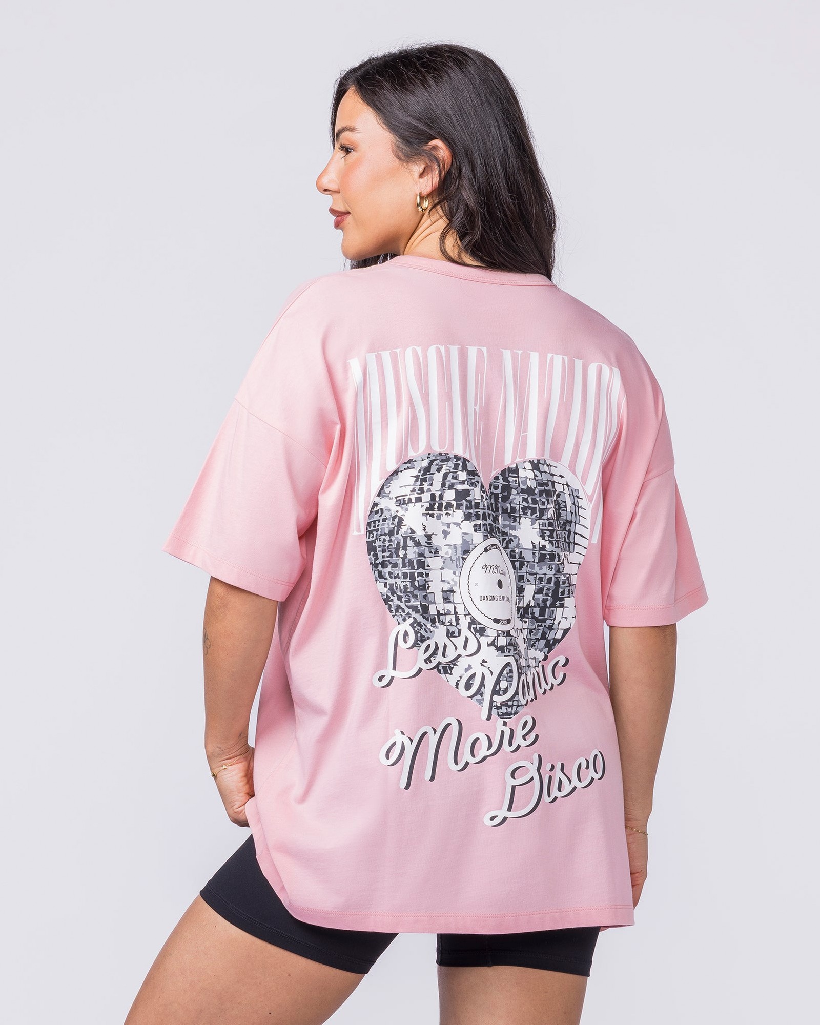 Less Panic More Disco Oversized Tee - Blush