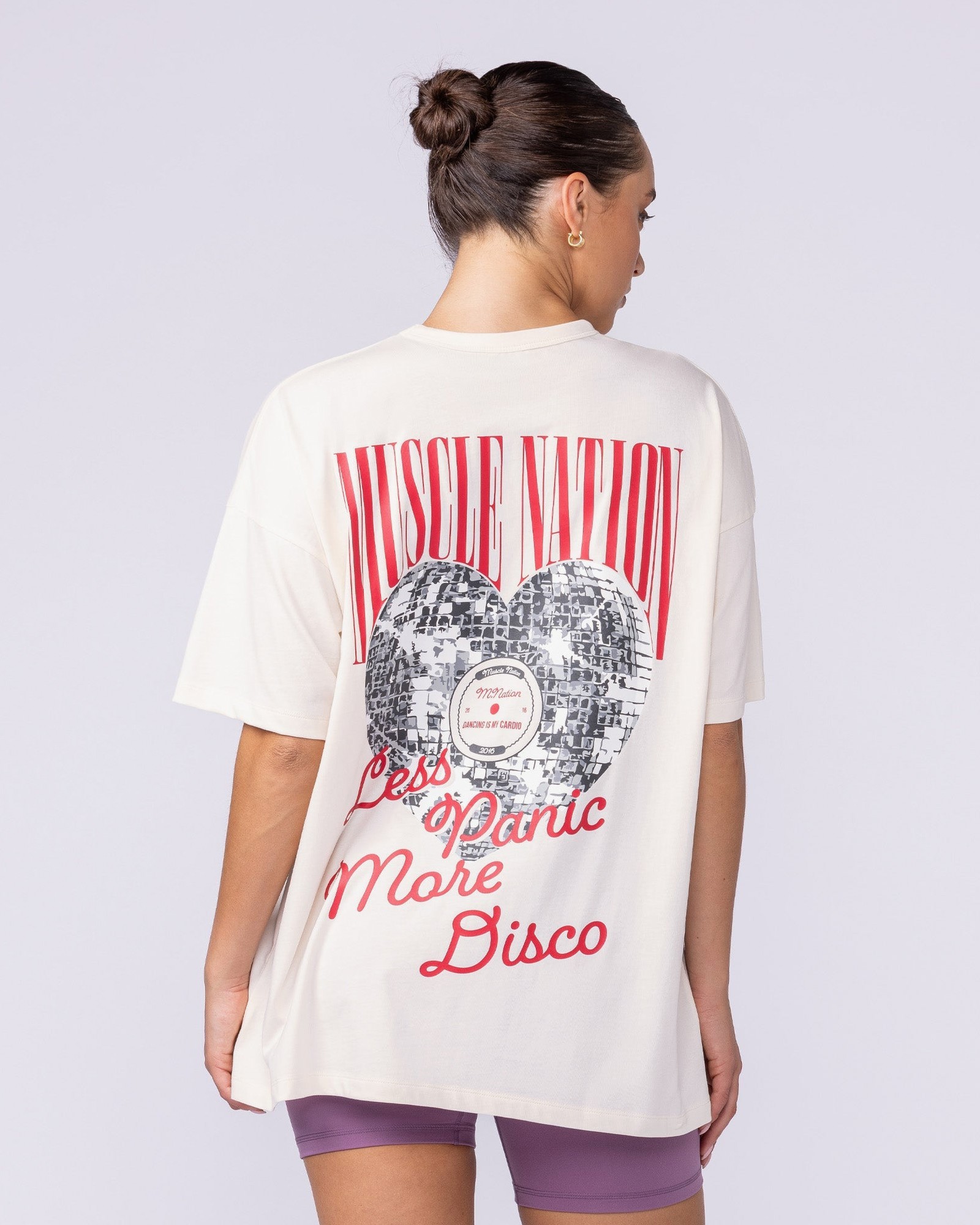 Less Panic More Disco Oversized Tee - Travertine