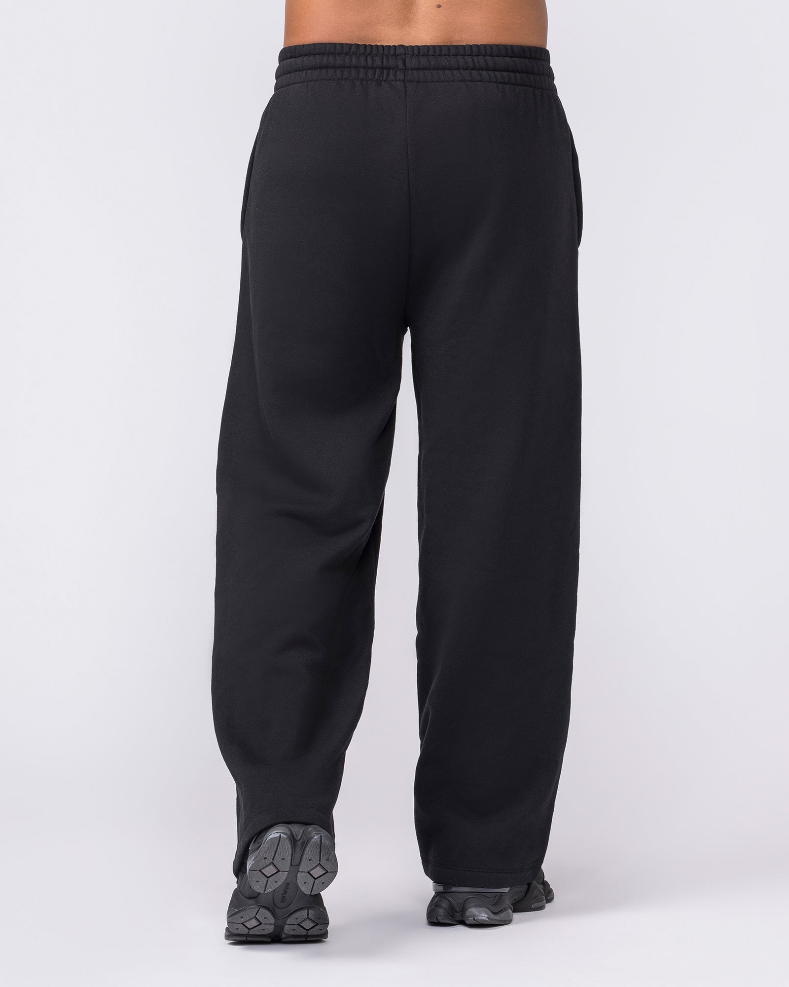 Essential Wide Leg Trackies - Black