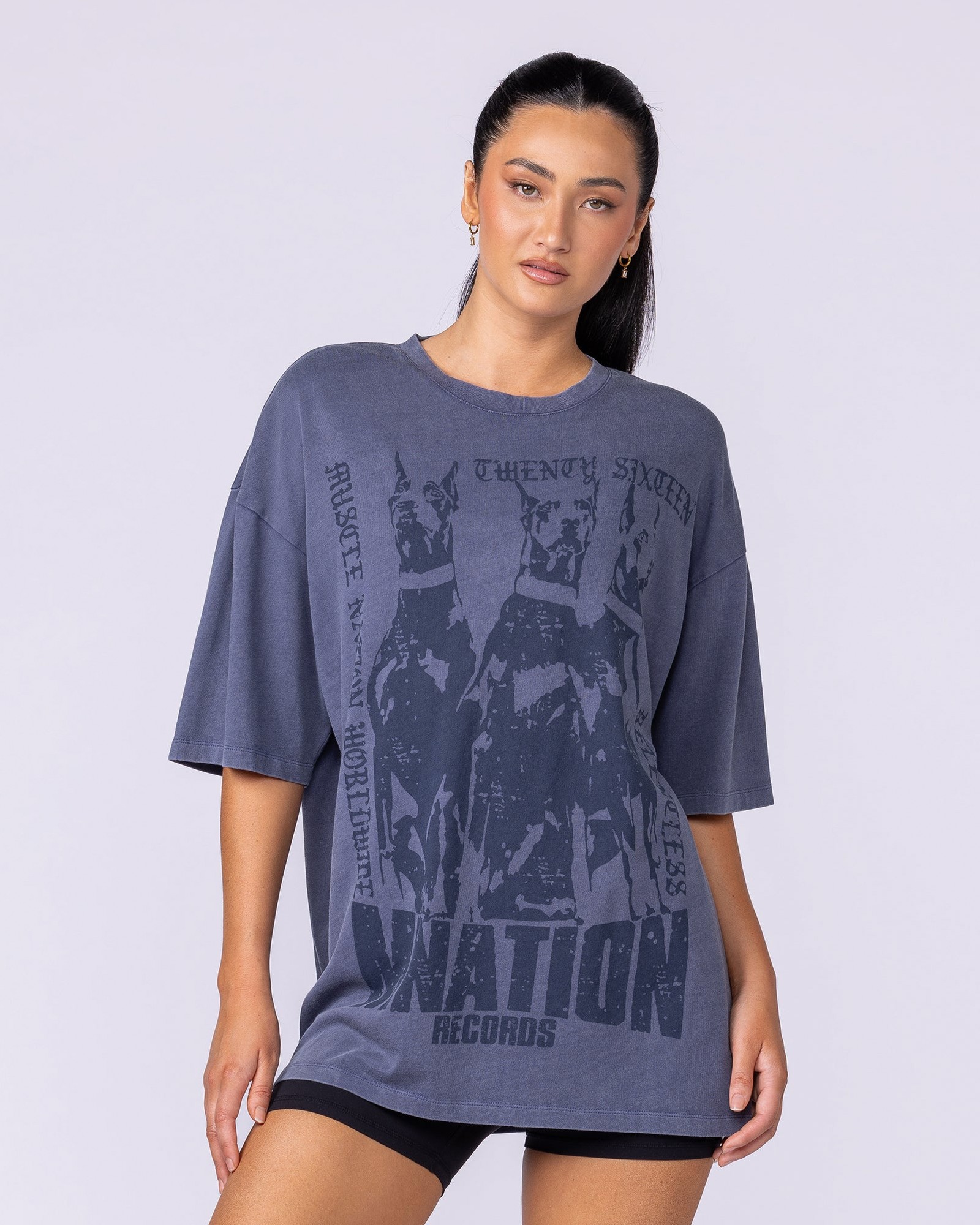 Doberman Oversized Vintage Tee - Washed Atlantis