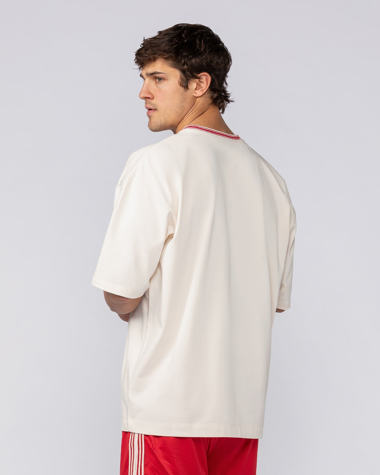 Ringer Oversized Tee - Travertine