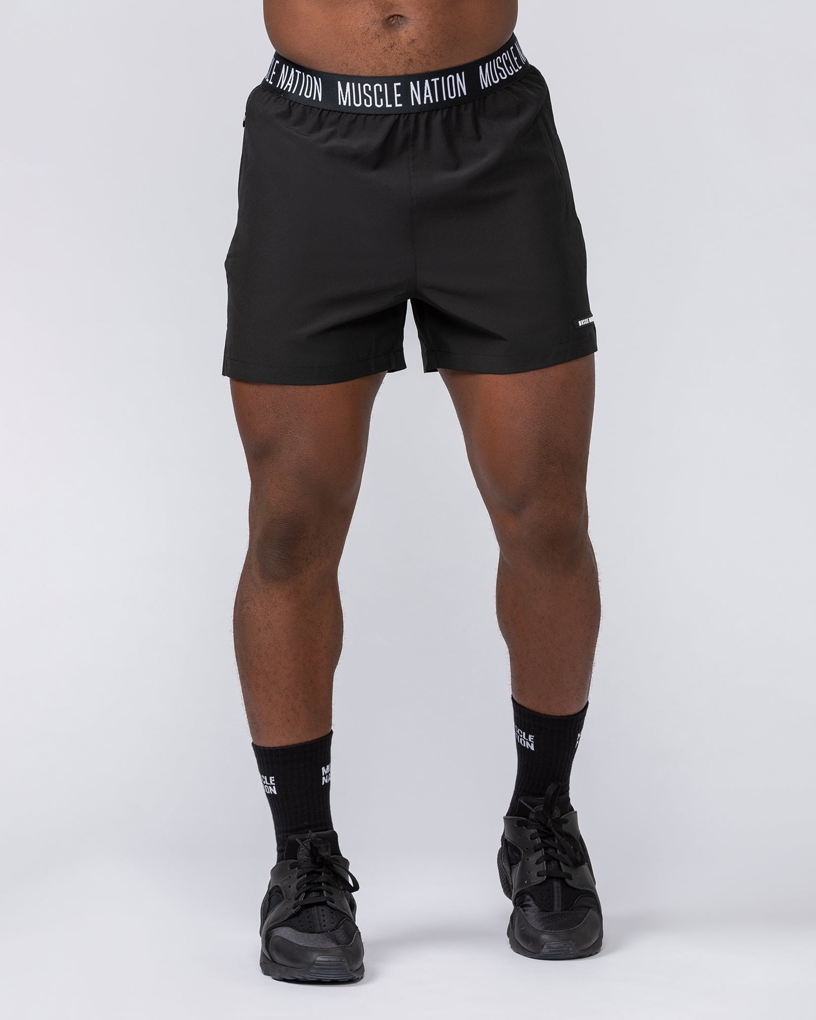 Level Up Training 4" Shorts - Black (Black Logo)