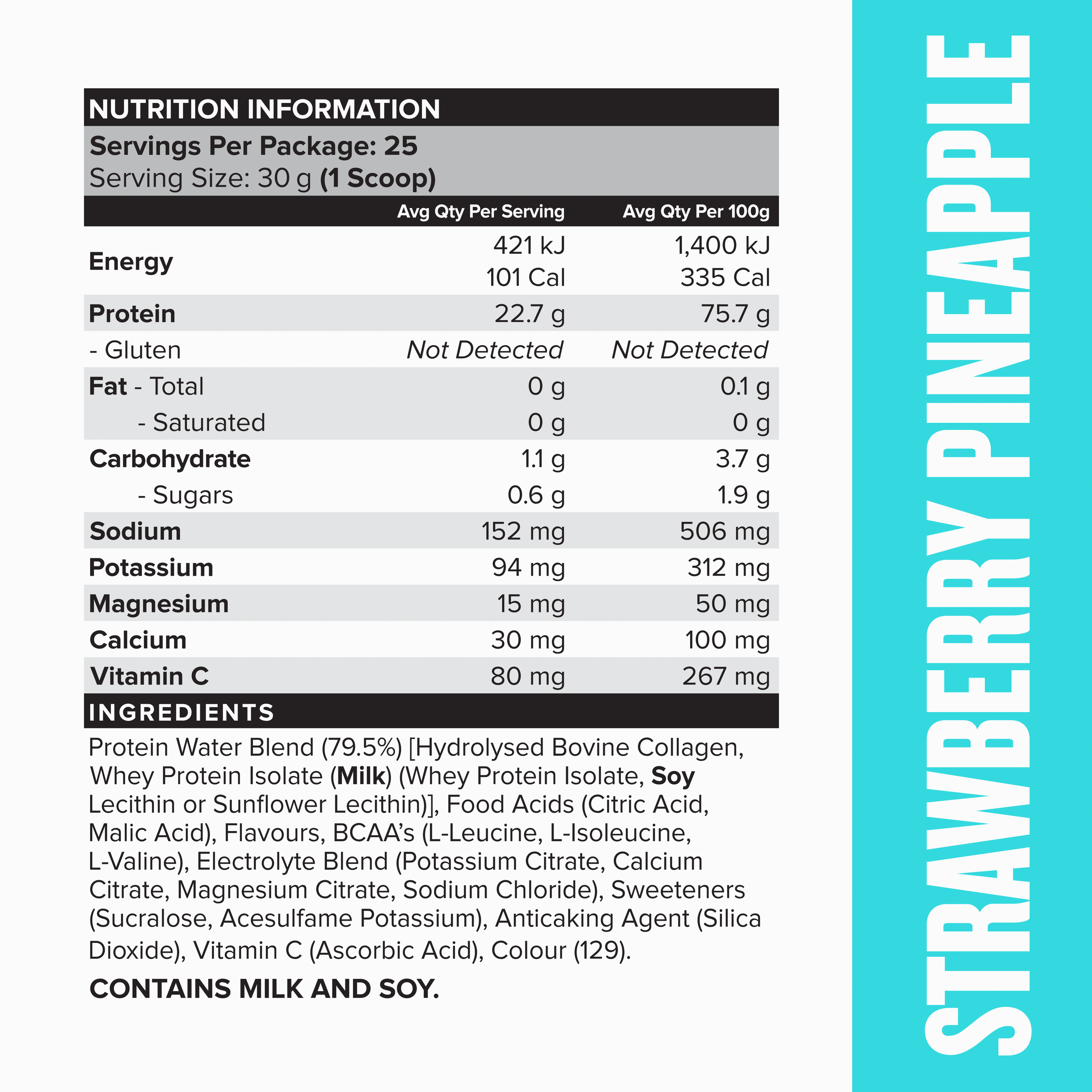 LOSERFRUIT PROTEIN WATER - Strawberry Pineapple - 25 serves