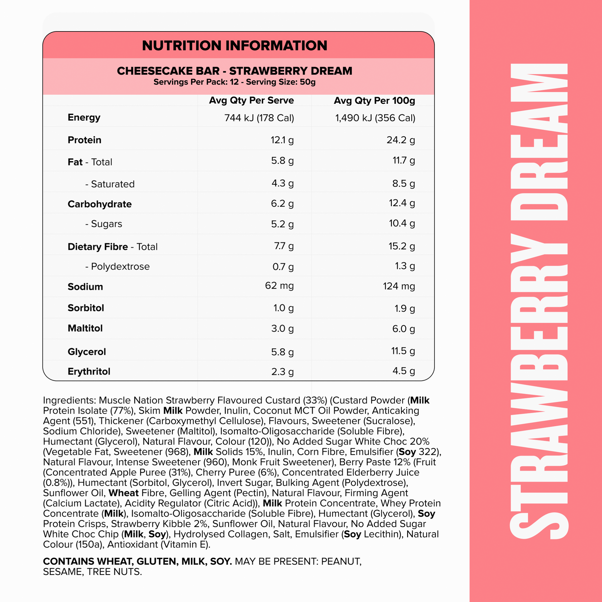 CHEESECAKE Protein Bar - Strawberry Dream - Box of 12