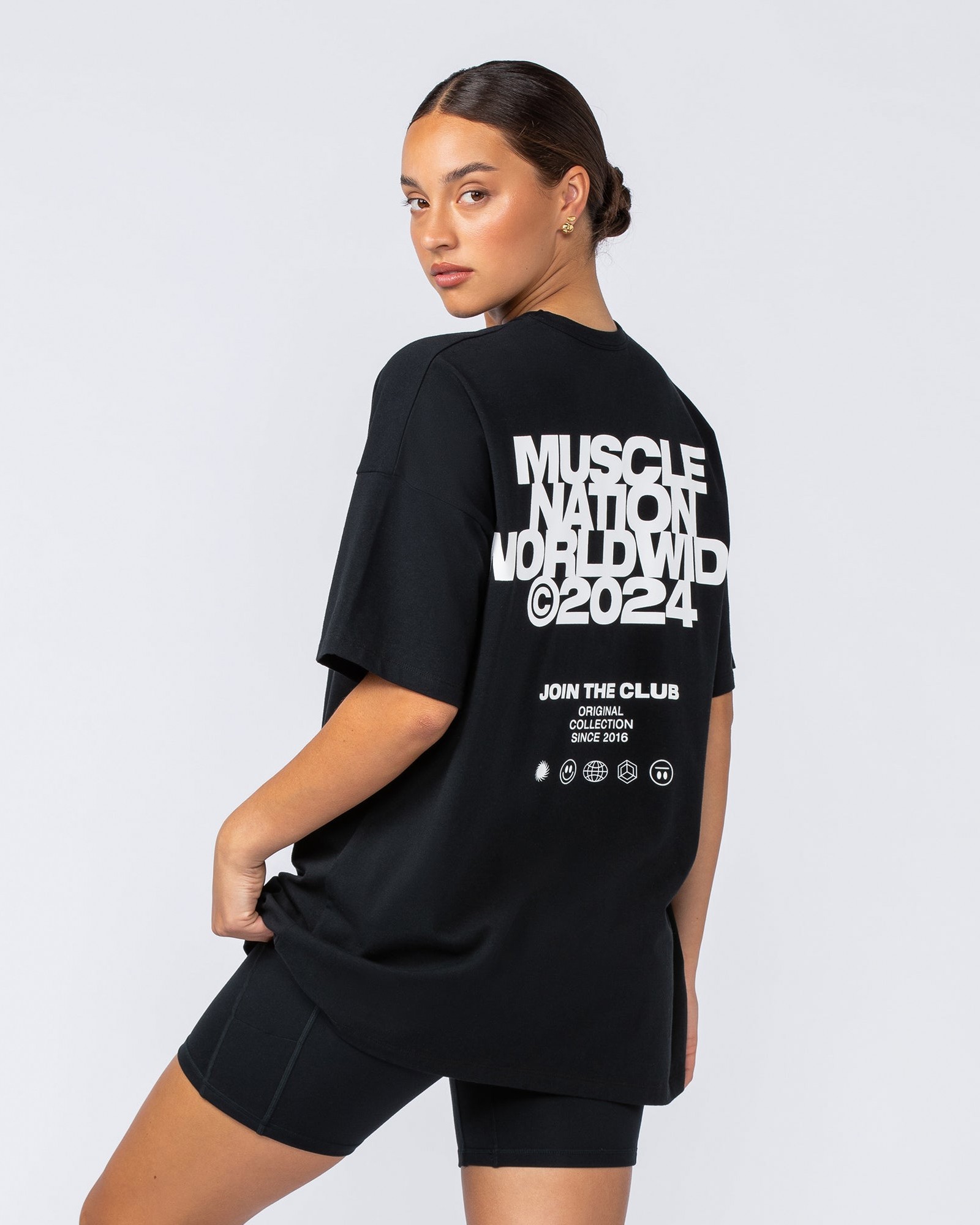 Womens Global Oversized Tee - Black