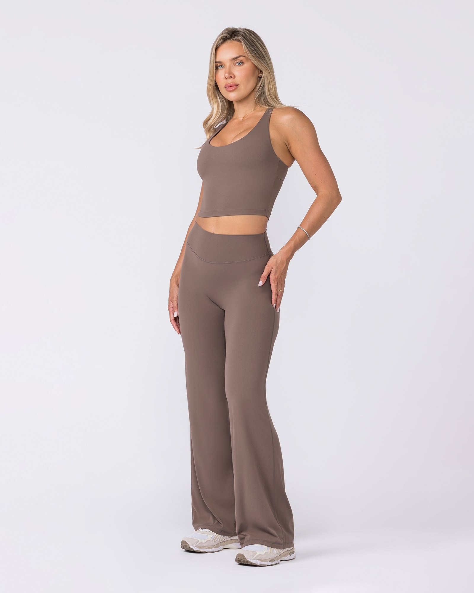 Aura Straight Leg Leggings Regular - Taupe
