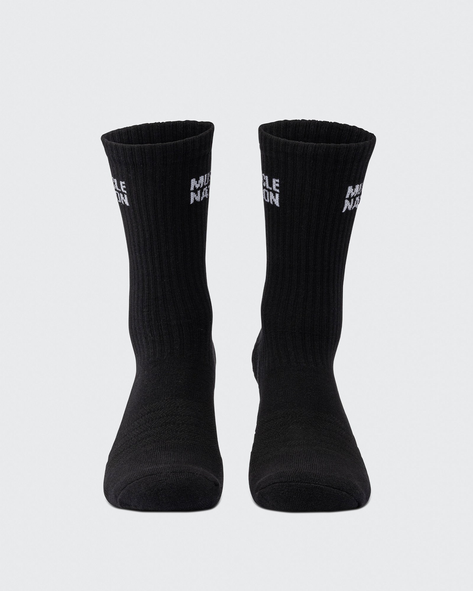 Mens Essential Crew Socks (2x Pack) - Black