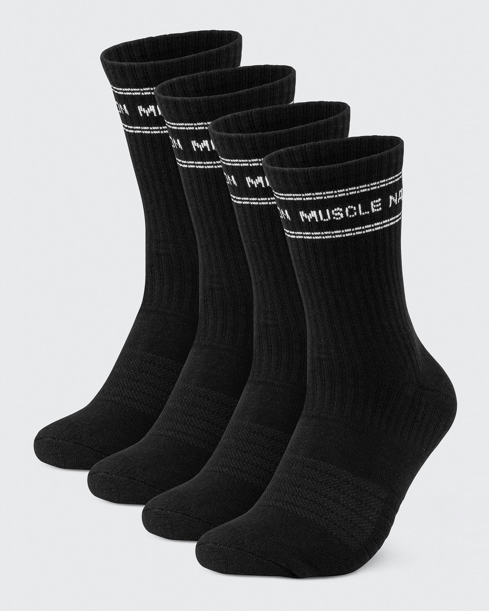 Mens Stripe Crew Sock (2x Pack) - Black