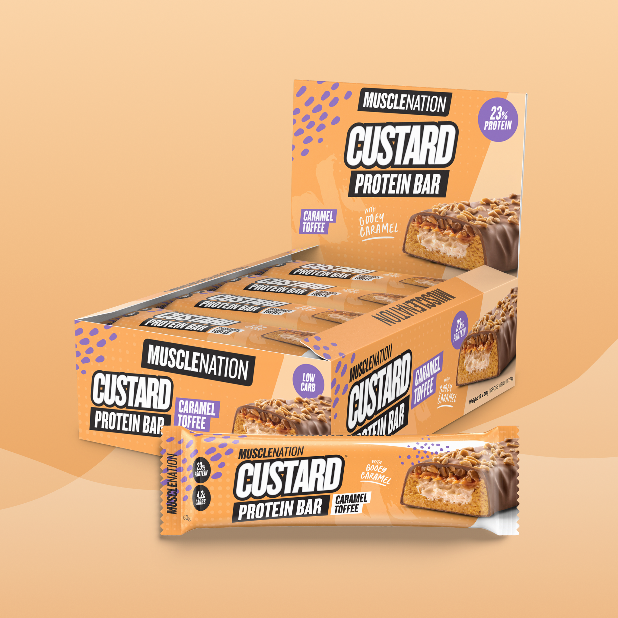 CUSTARD Protein Bar - Caramel Toffee - Box of 12