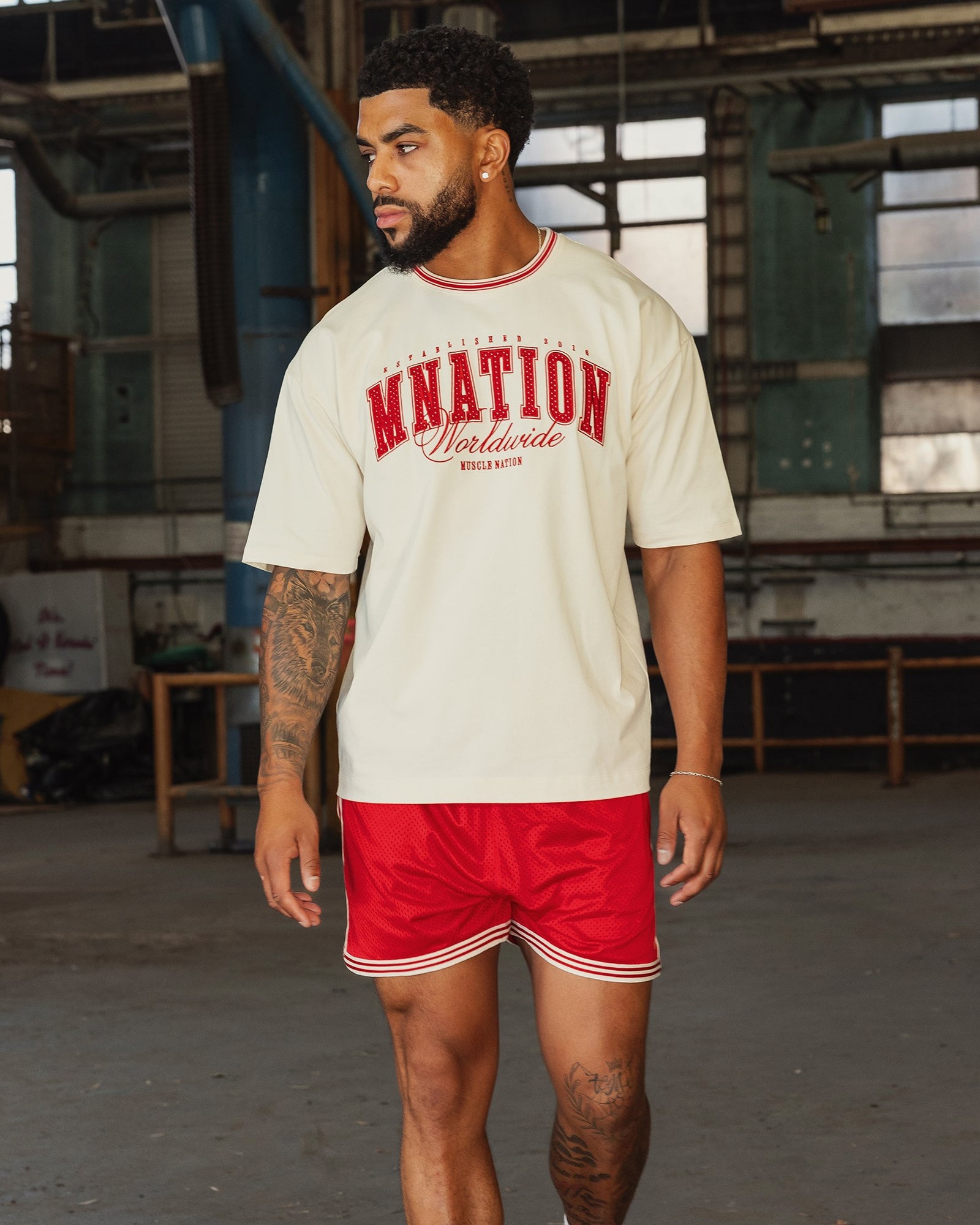 Ringer Oversized Tee - Travertine