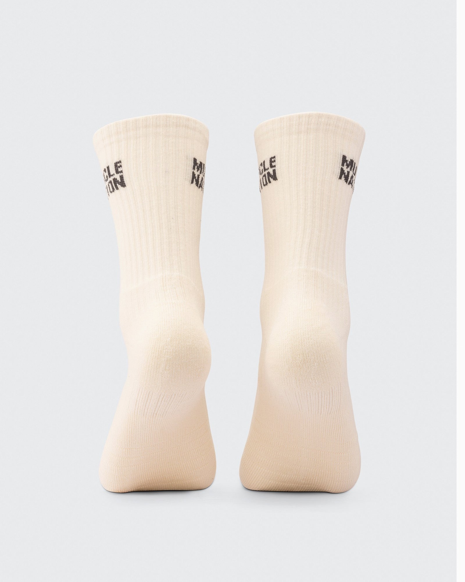 Mens Essential Crew Socks (3x Pack) - Cream / Eggshell / Evergreen