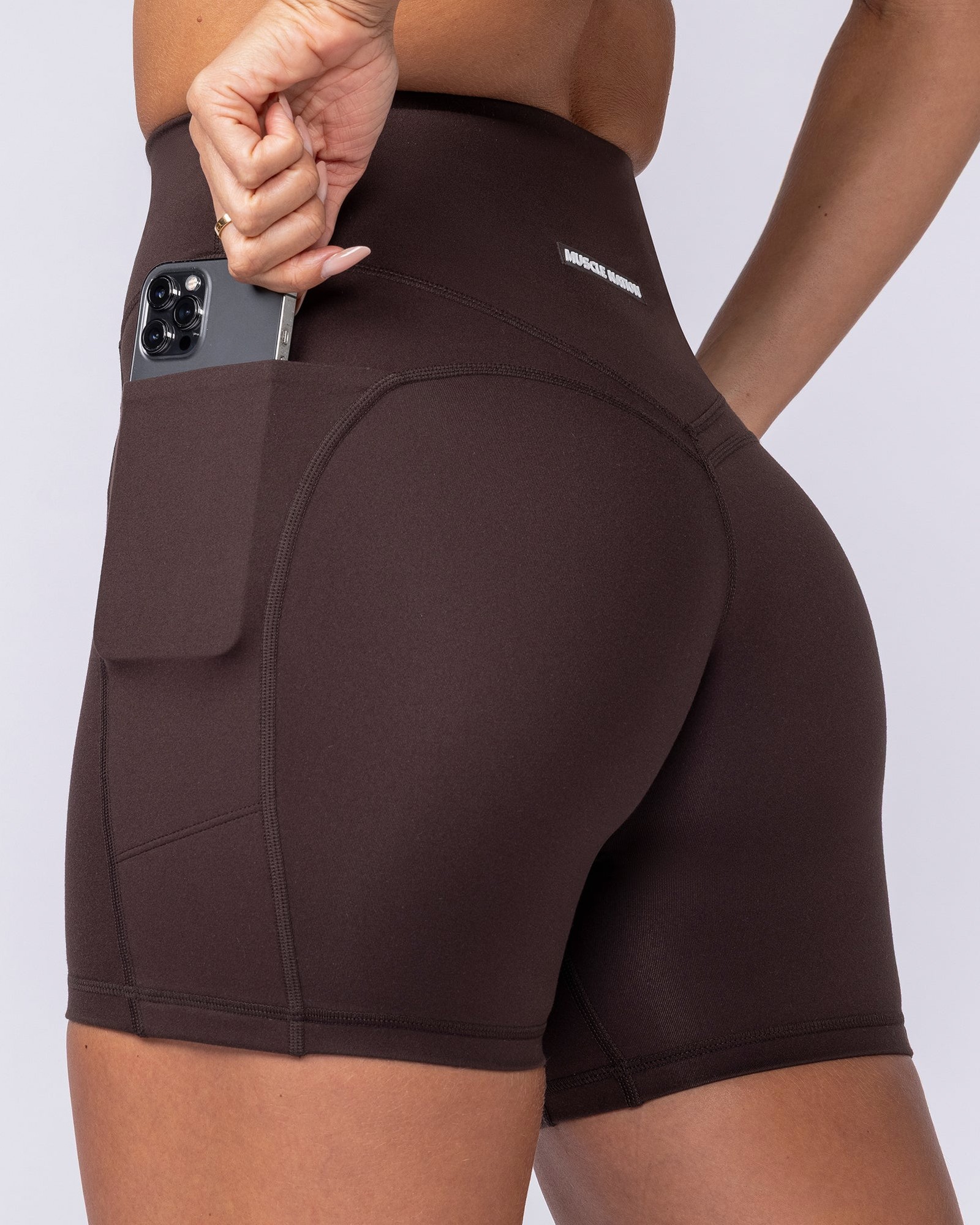 Booty Shaper Pocket Bike Shorts - Cocoa