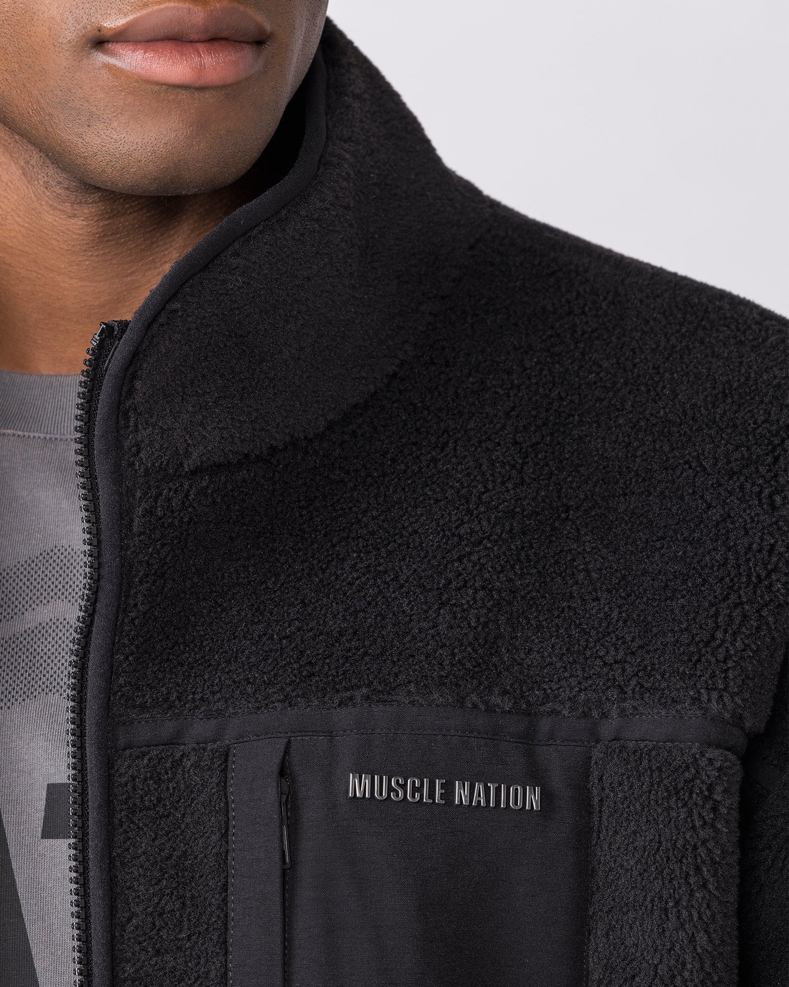 Nomad Sherpa Zip Through Jacket - Black