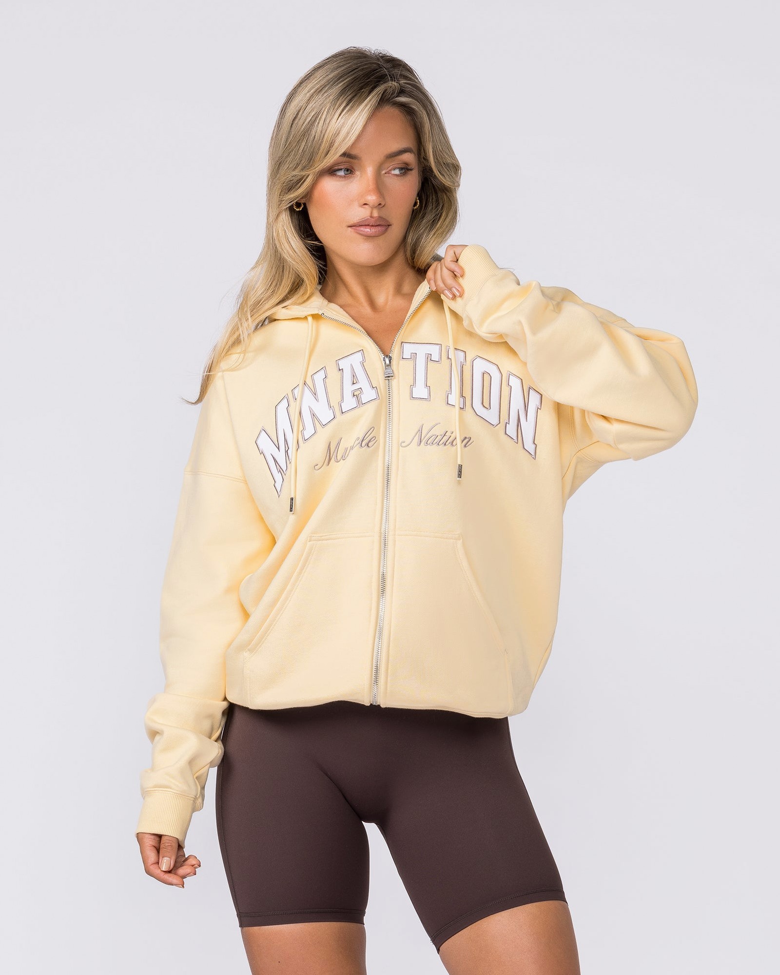 Routine Zip Through Hoodie - Panna Cotta