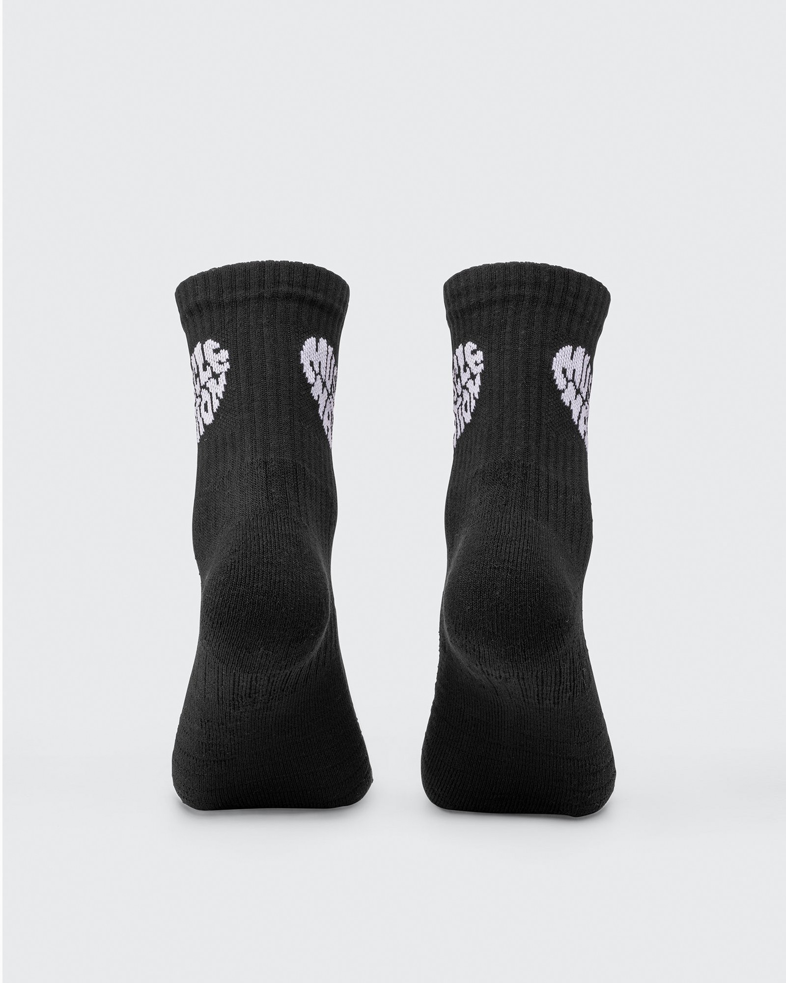 Womens Heart Crew Sock (2x Pack) - White/ Black