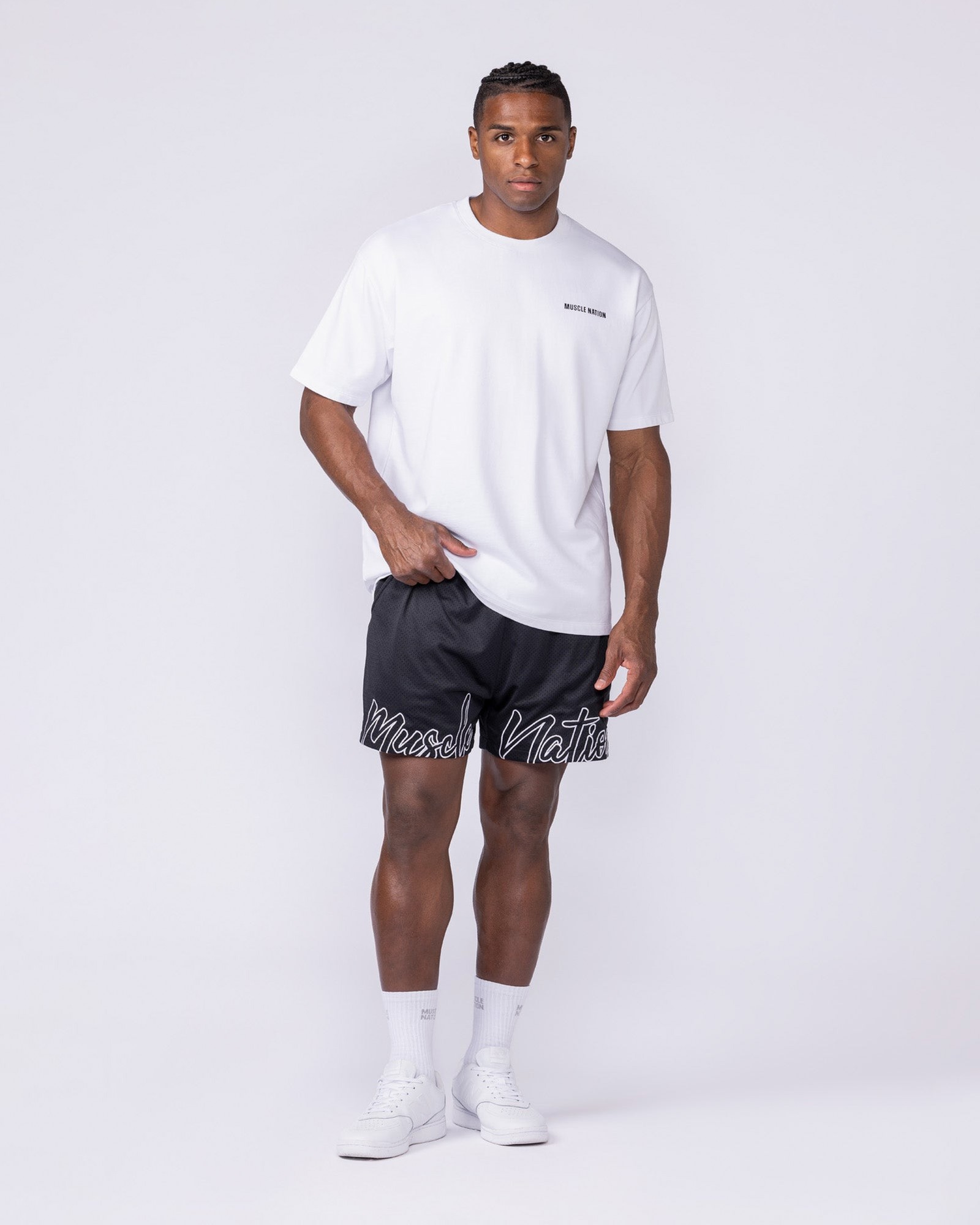 Script Lay Up 4" Shorts - Black