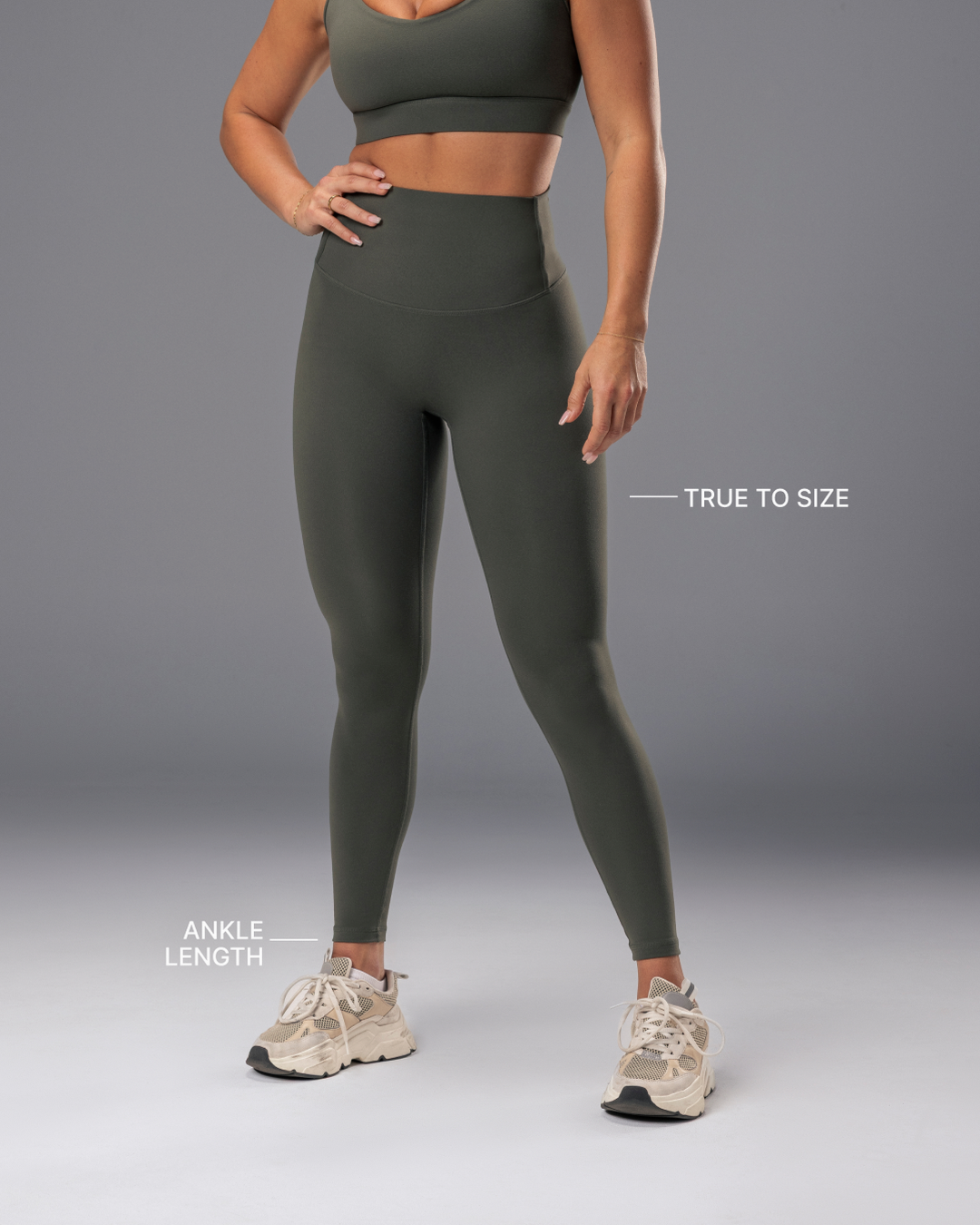 Unrivalled Bare Ankle Length Leggings - Eucalyptus