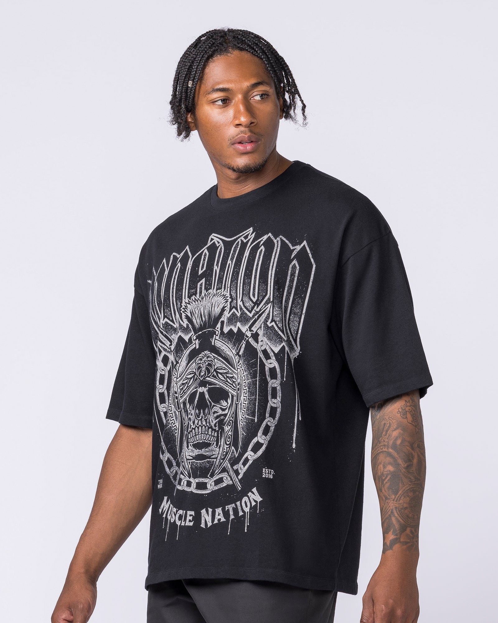 Spartan Oversized Tee - Black