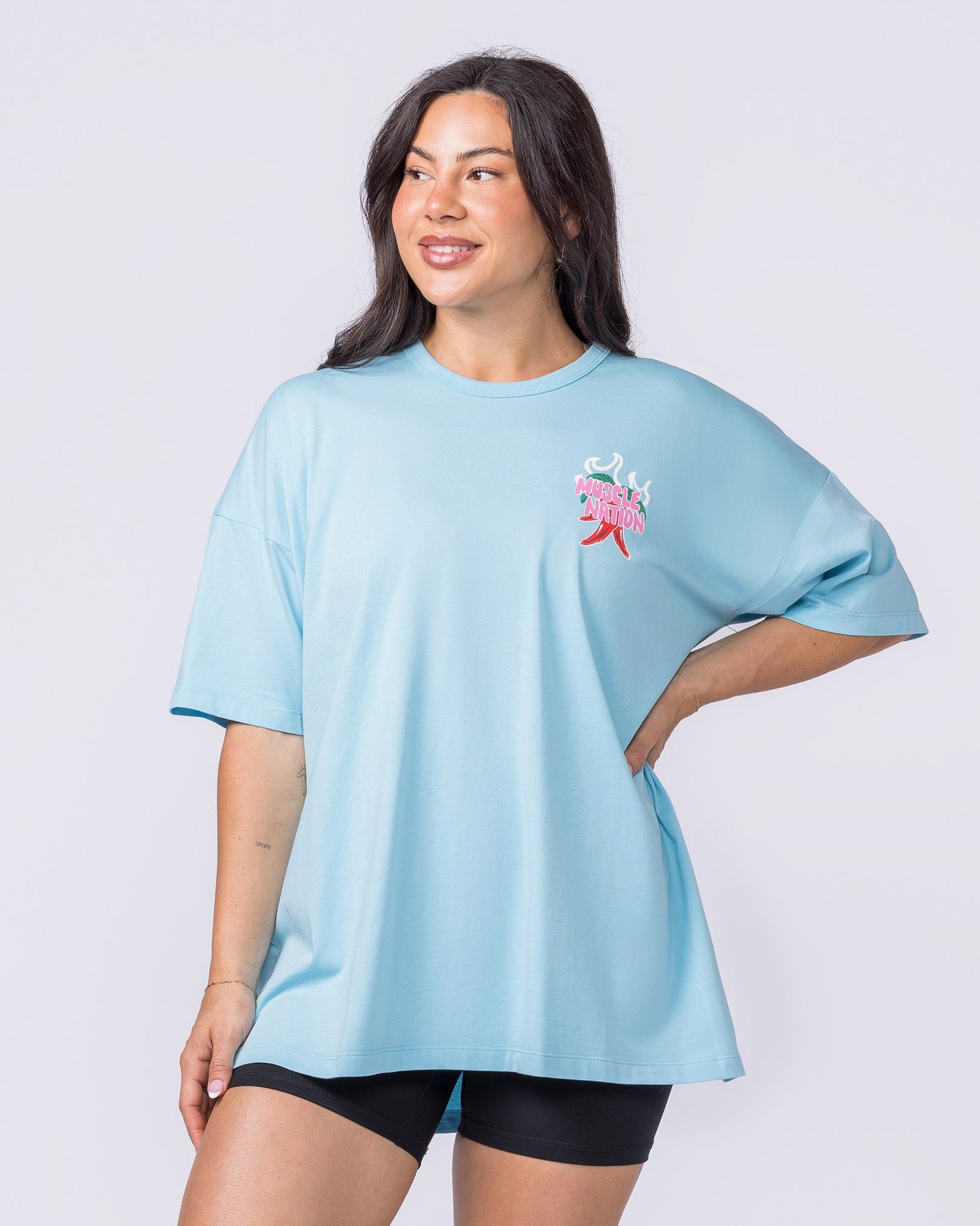 Super Hot Oversized Tee - Lagoon