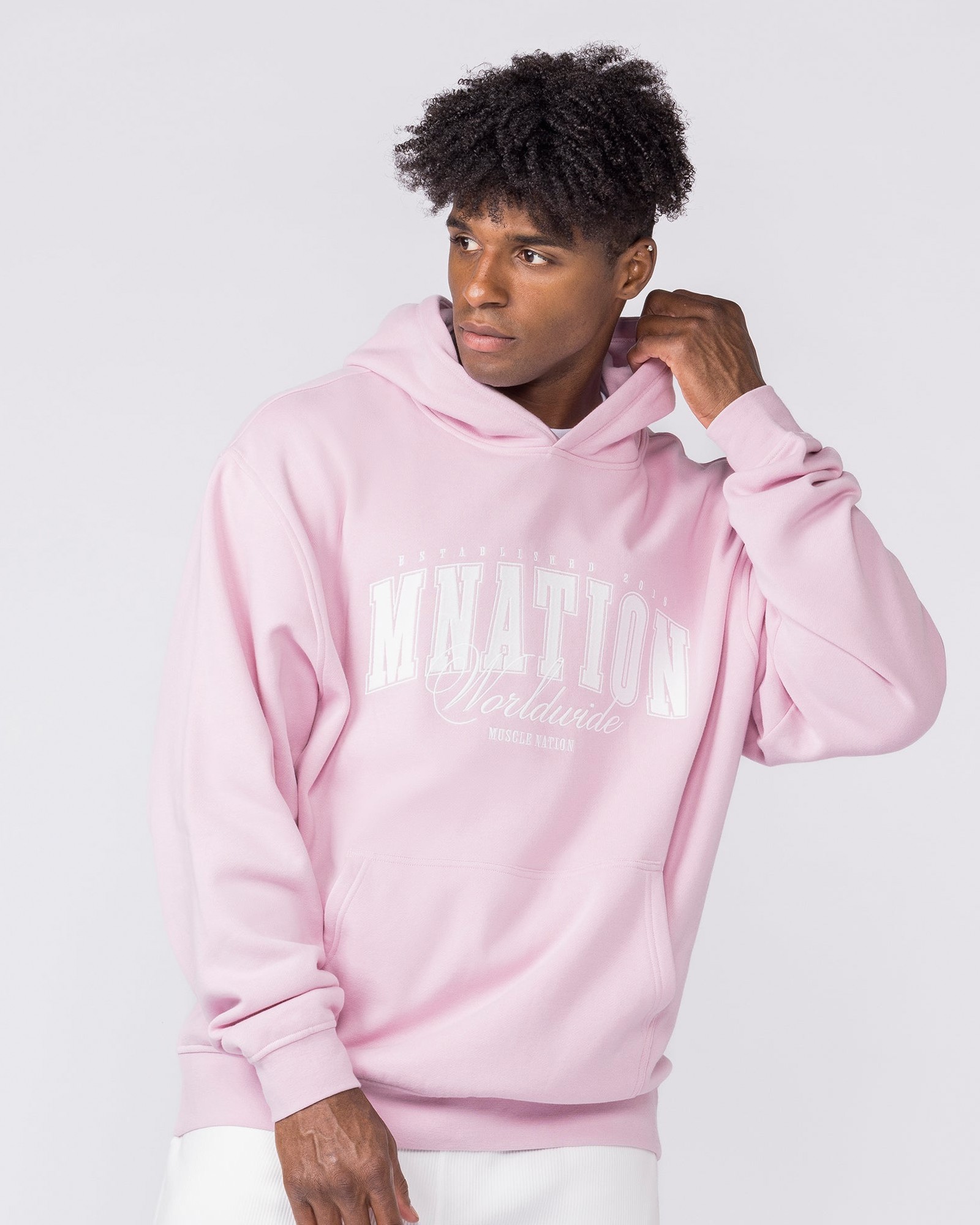 Worldclass Oversized Hoodie - Washed Powder Pink