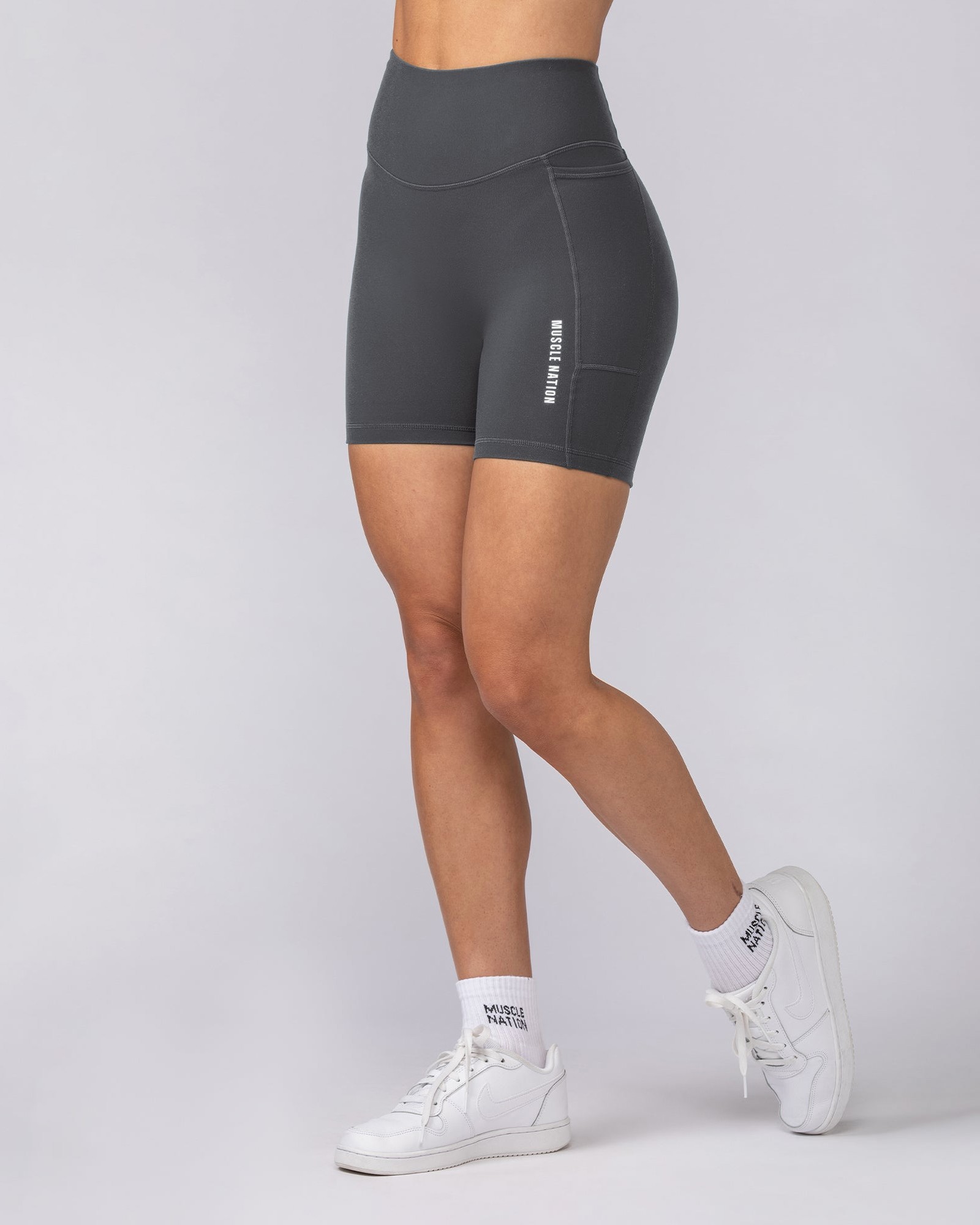 Everyday Pocket Bike Shorts - Granite