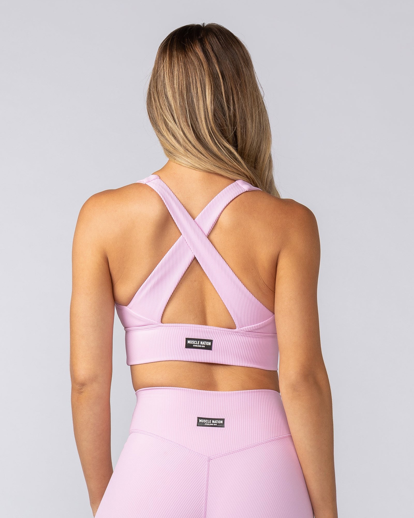 Lover Longline Rib Bra - Fairy Floss
