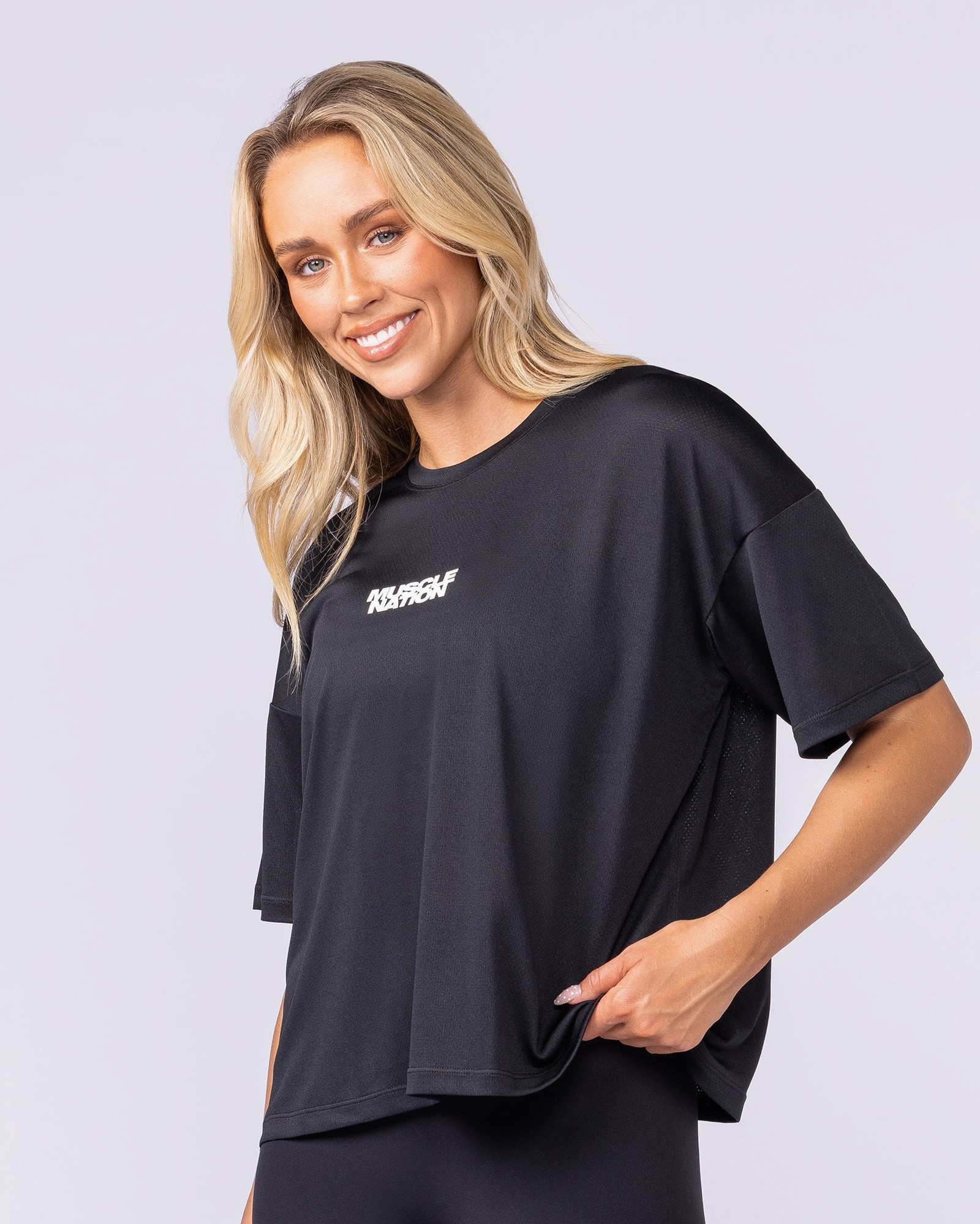 Boxy Training Tee - Black