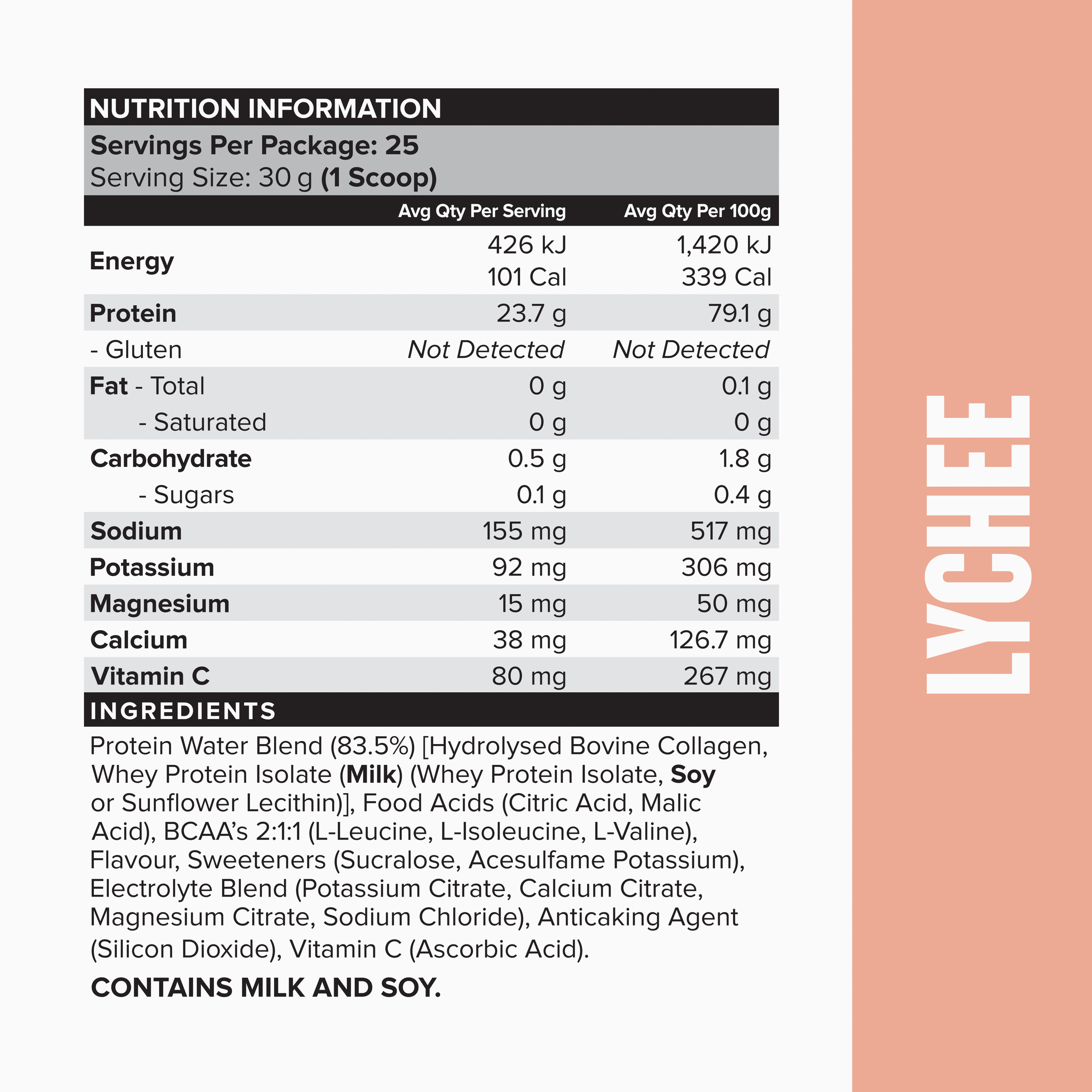 PROTEIN WATER - Lychee - 25 serves
