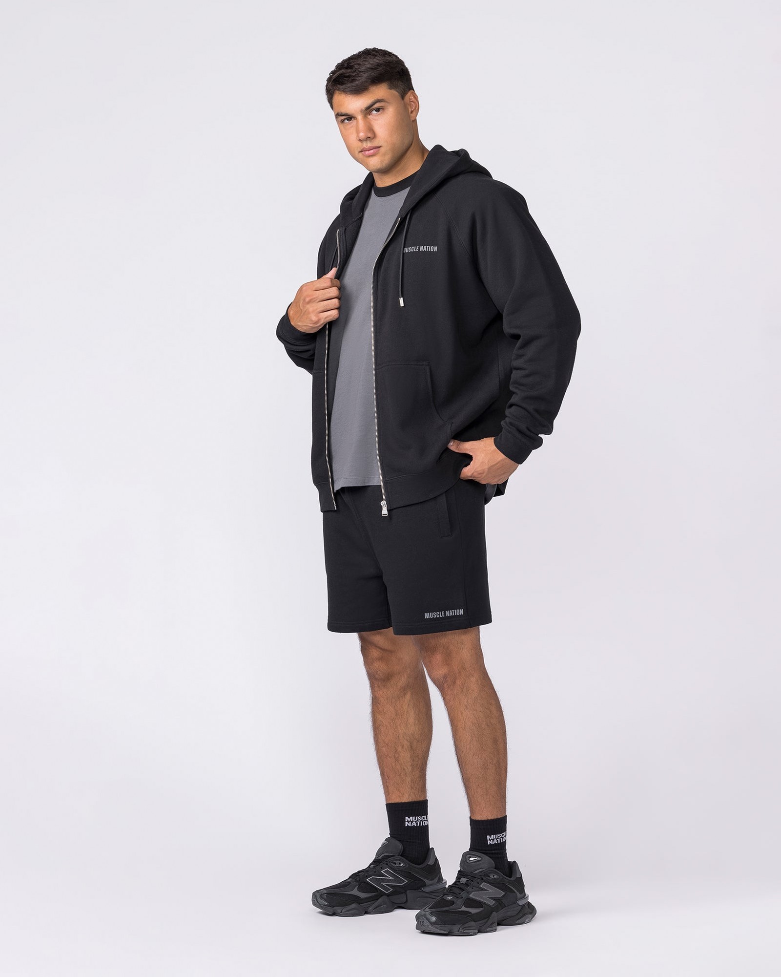 Essential Zip Hoodie - Black