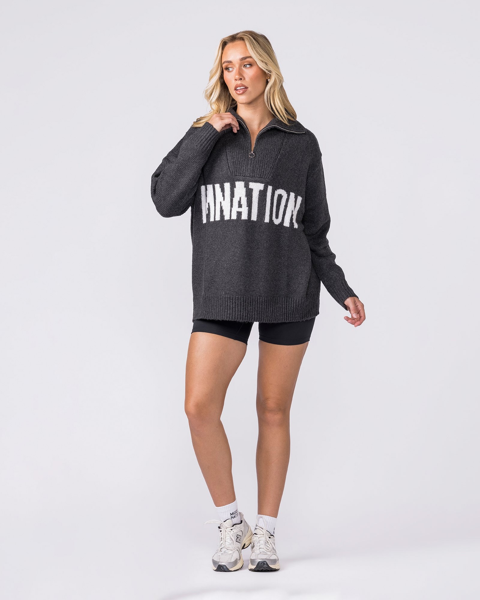 Heritage Oversized Knit - Black Marl