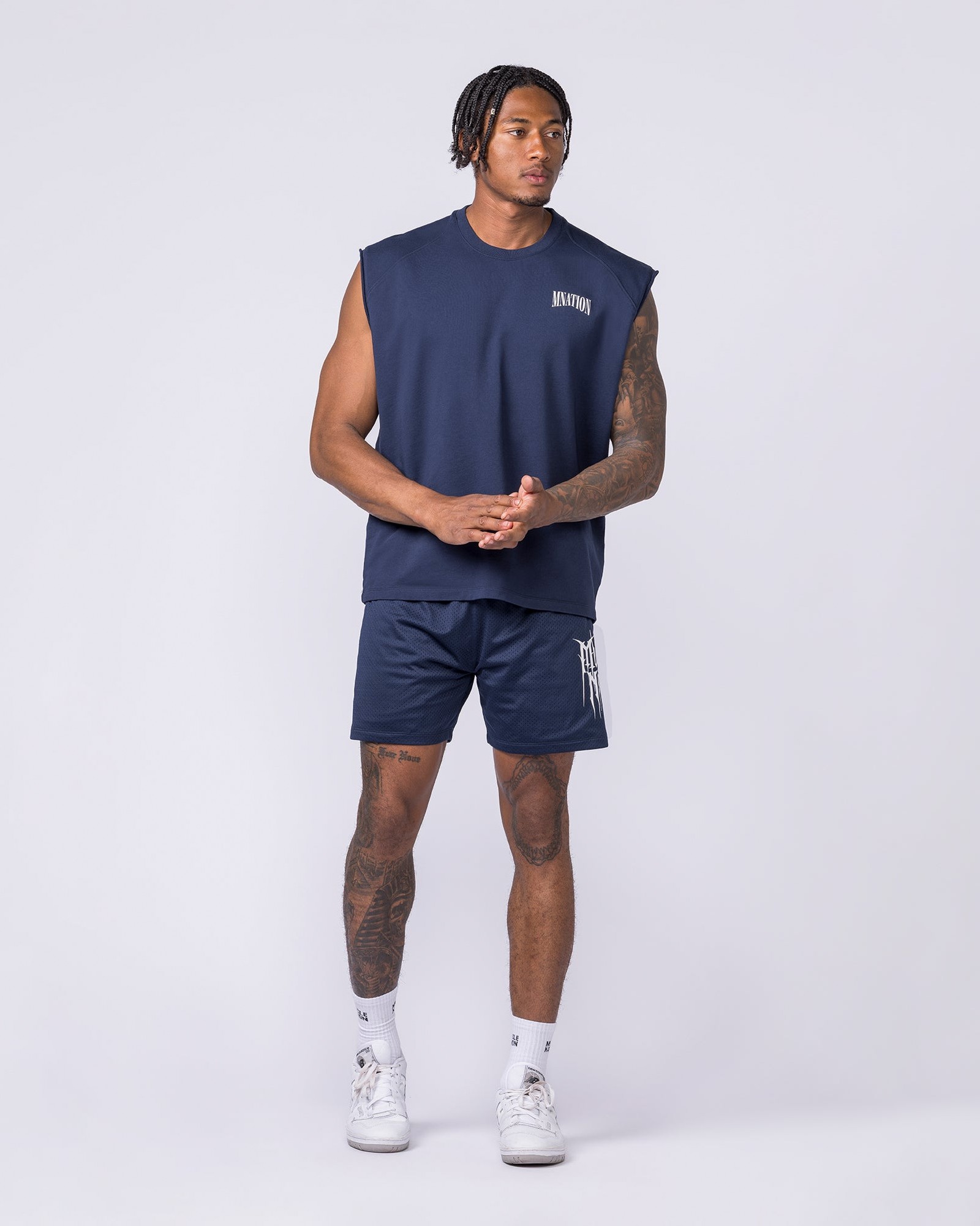 Off Duty Boxy Muscle Tank - Navy