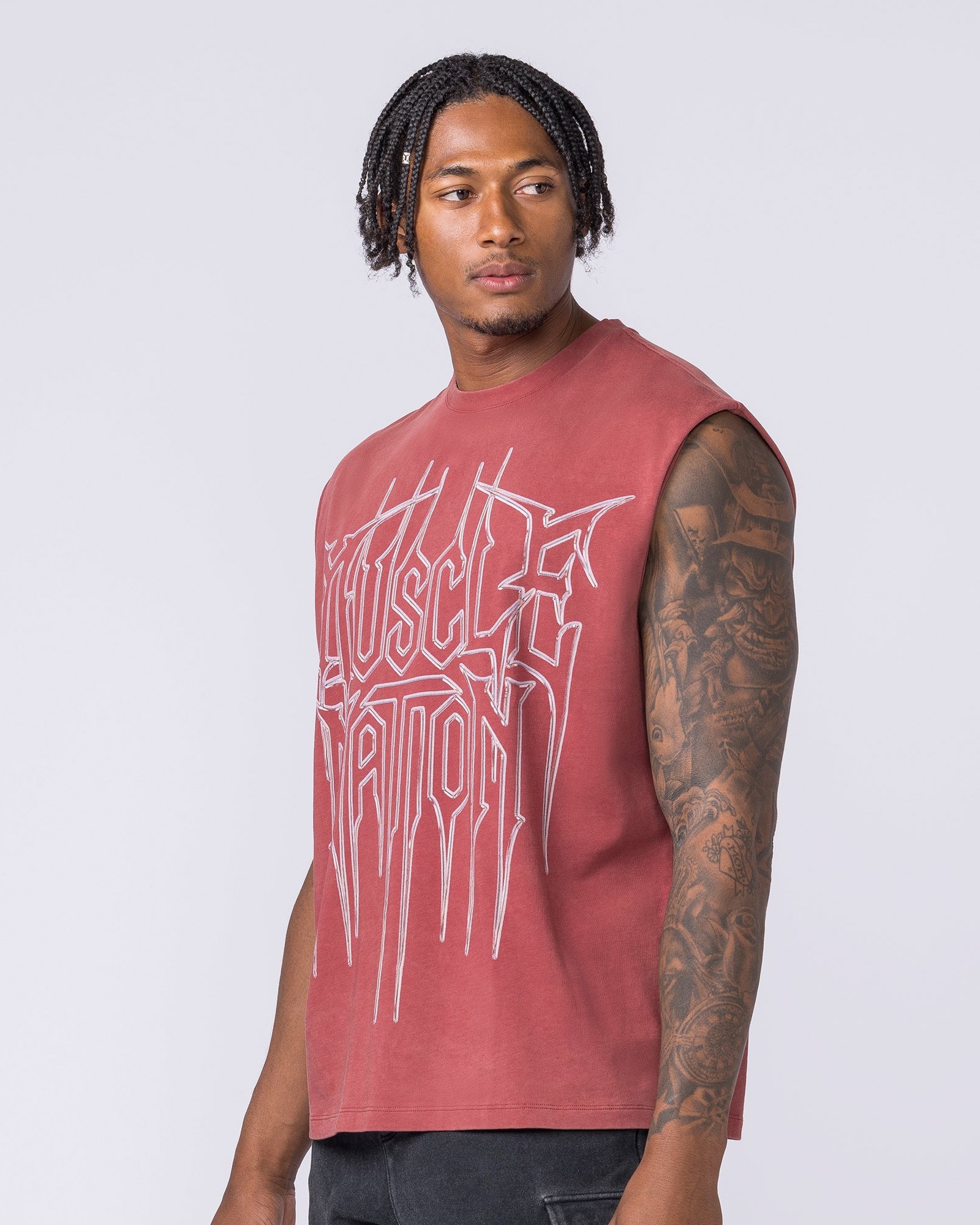 Metalcore Vintage Boxy Muscle Tank - Washed Rust