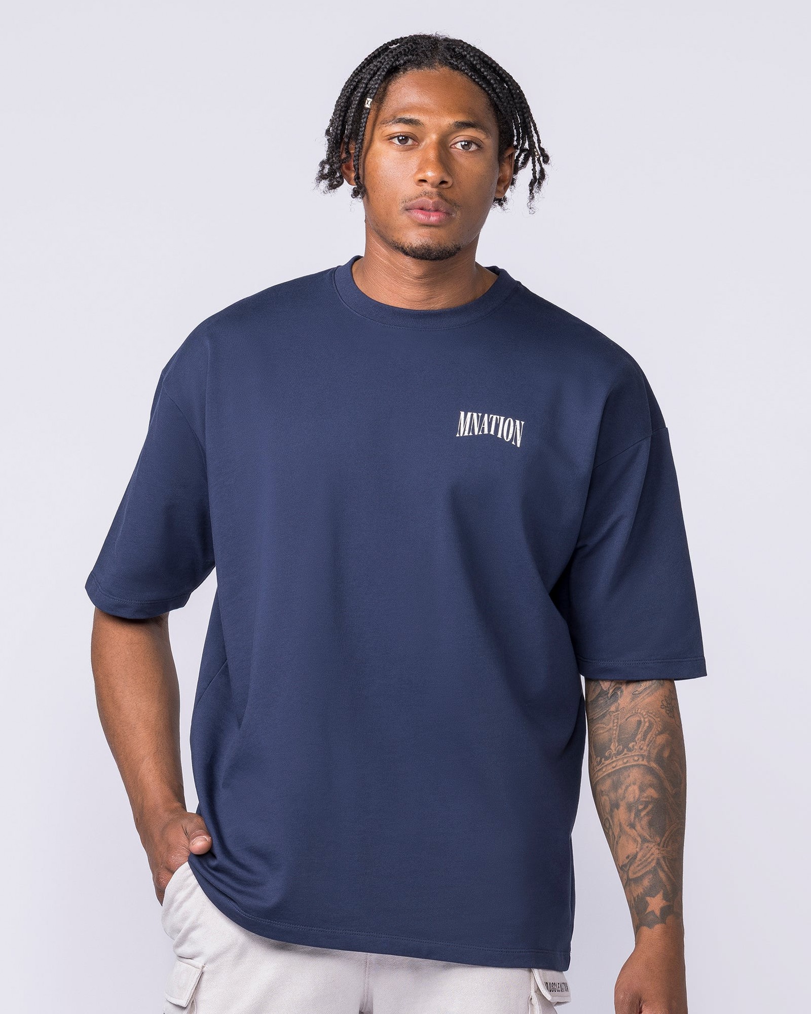 Off Duty Oversized Tee - Navy